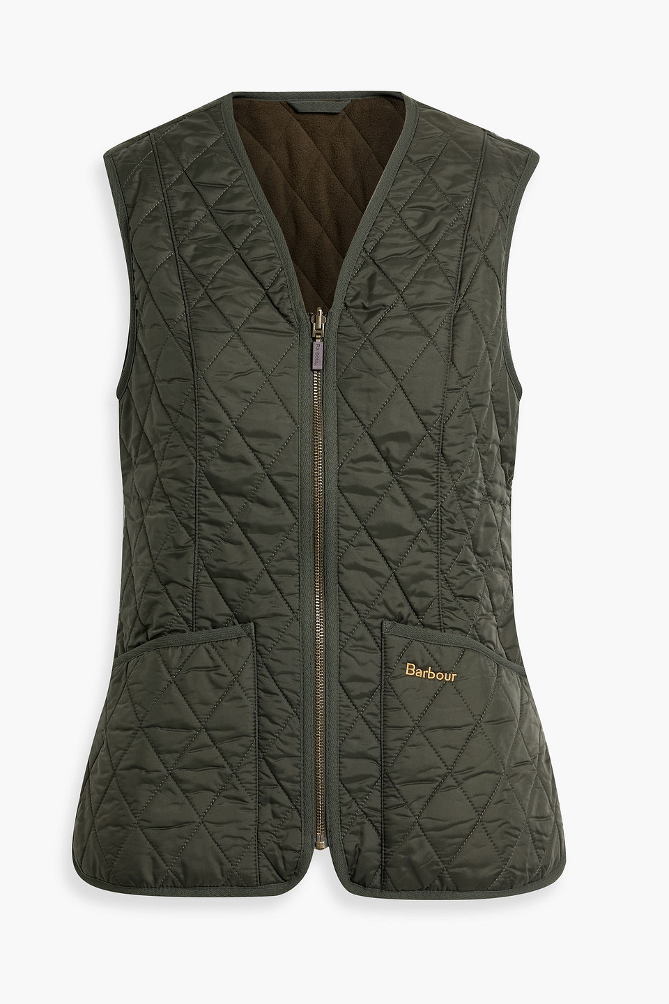 barbour - betty quilted shell vest - green - uk 12
