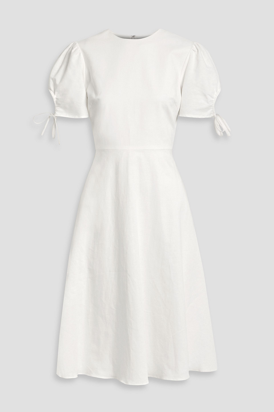 Mikael Aghal Cotton And Linen-blend Dress In Brown