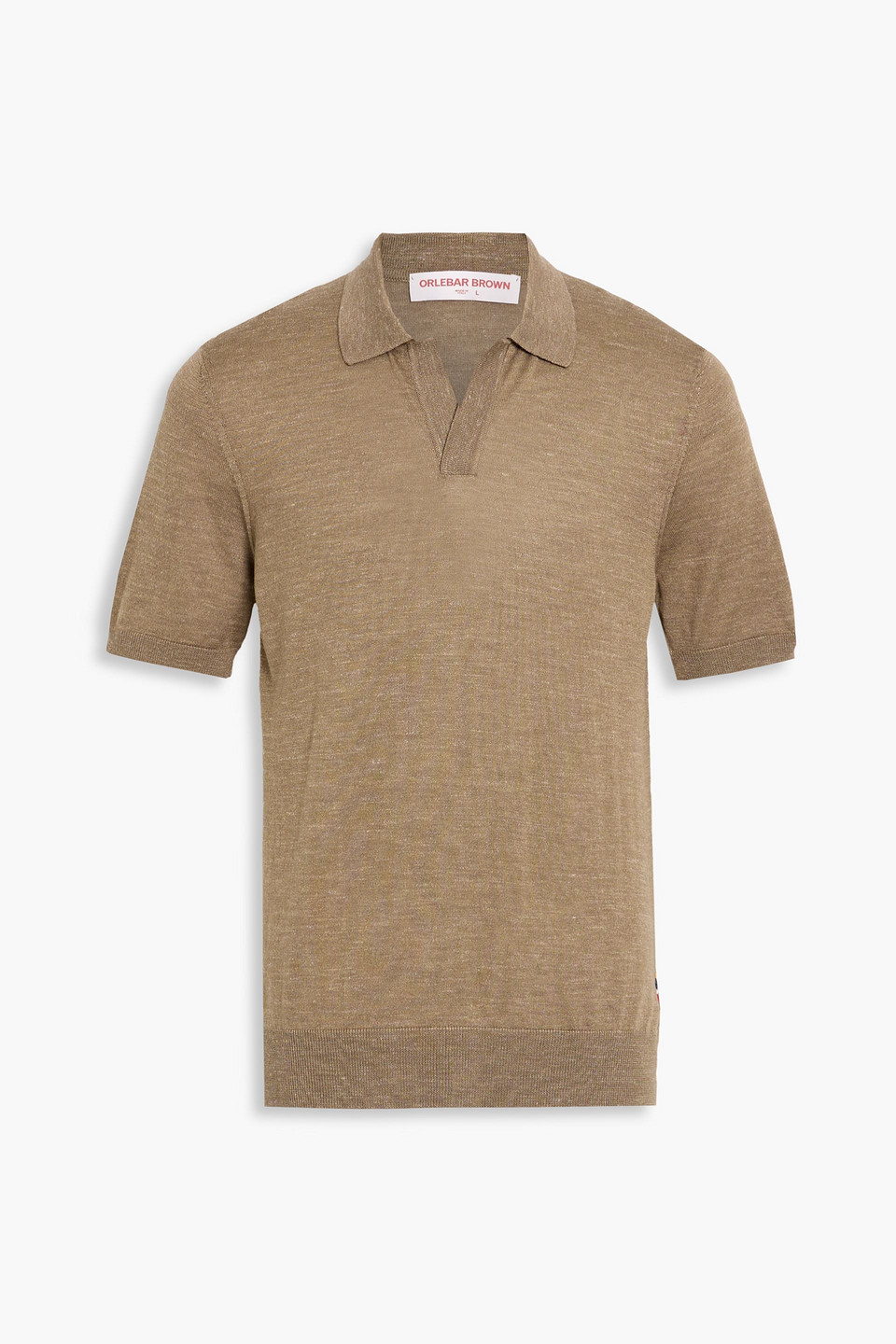 orlebar brown - horton merino wool, silk and linen-blend polo shirt - neutral - xs