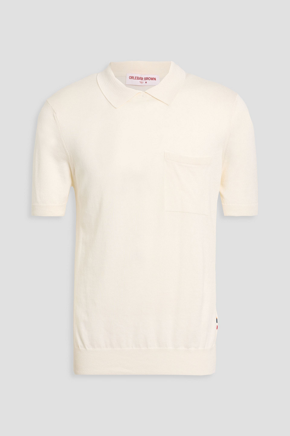 orlebar brown - wilder cotton, cashmere and silk-blend polo shirt - white - s