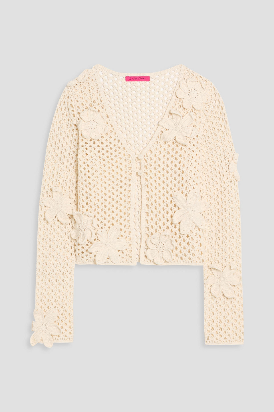 The Elder Statesman Crocheted Cotton Cardigan In Neutral