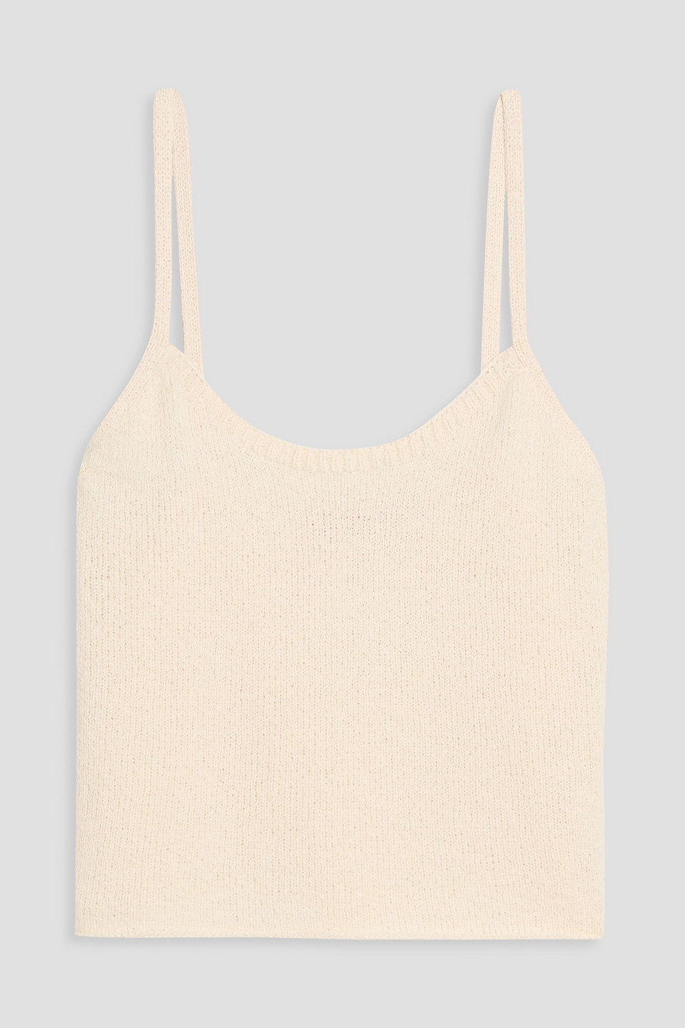The Elder Statesman Nora Lite Bouclé-knit Cotton Camisole In Neutral