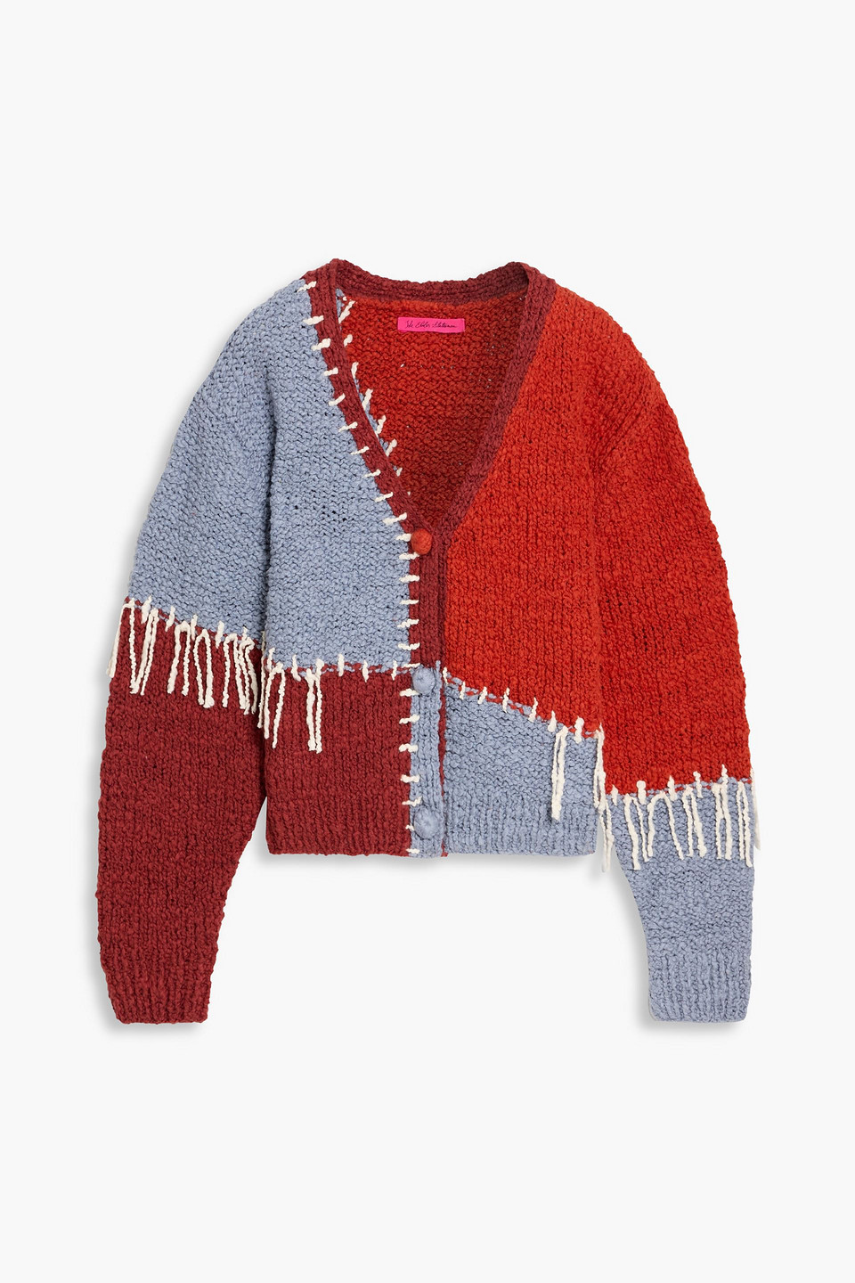 The Elder Statesman Patchwork Bouclé-knit Cotton Cardigan In Multi