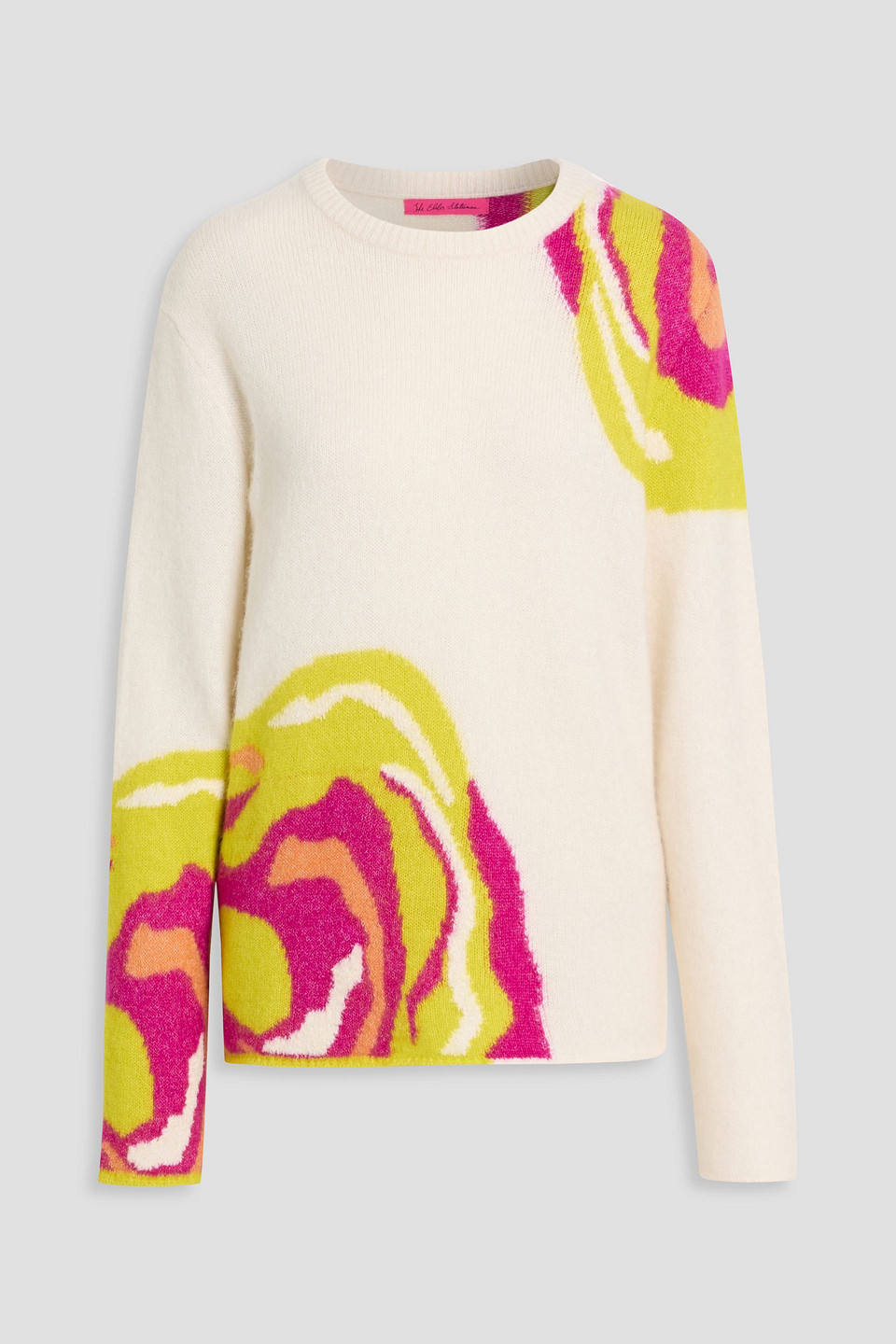 the elder statesman - geode nimbus intarsia cashmere-blend sweater - white - xs