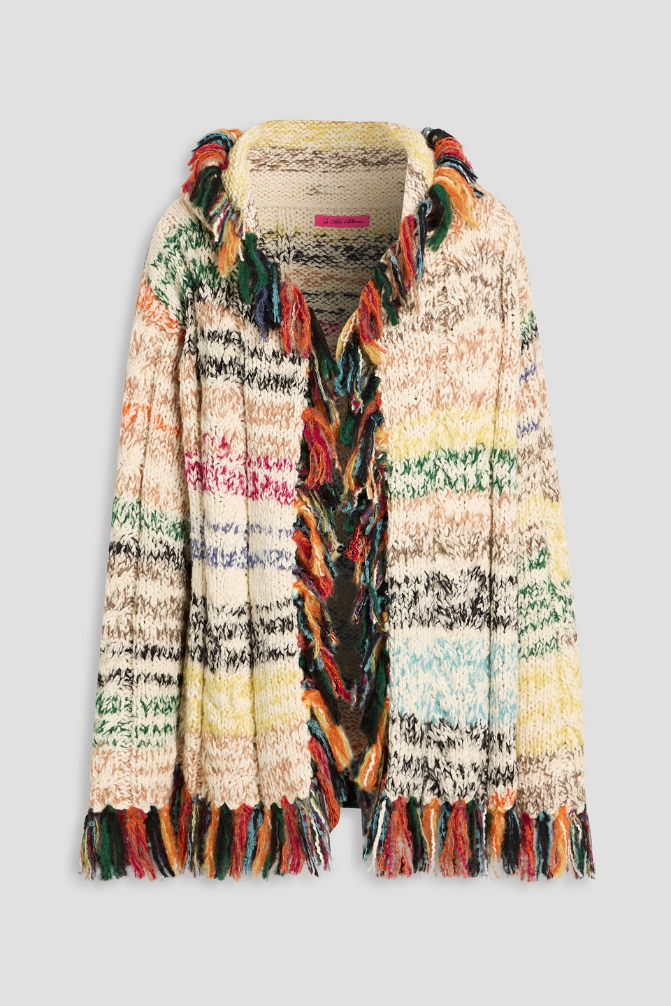 The Elder Statesman Run Ragged Jacquard-knit Cotton-blend Hooded Cardigan In Multi
