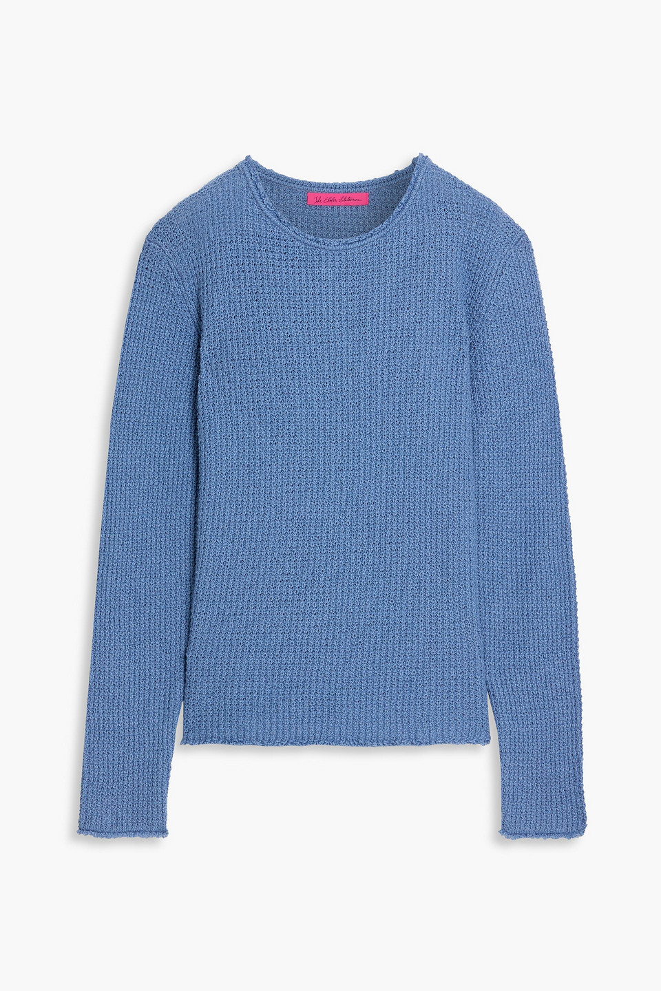 The Elder Statesman Nora Lite Bouclé-knit Cotton Sweater In Blue