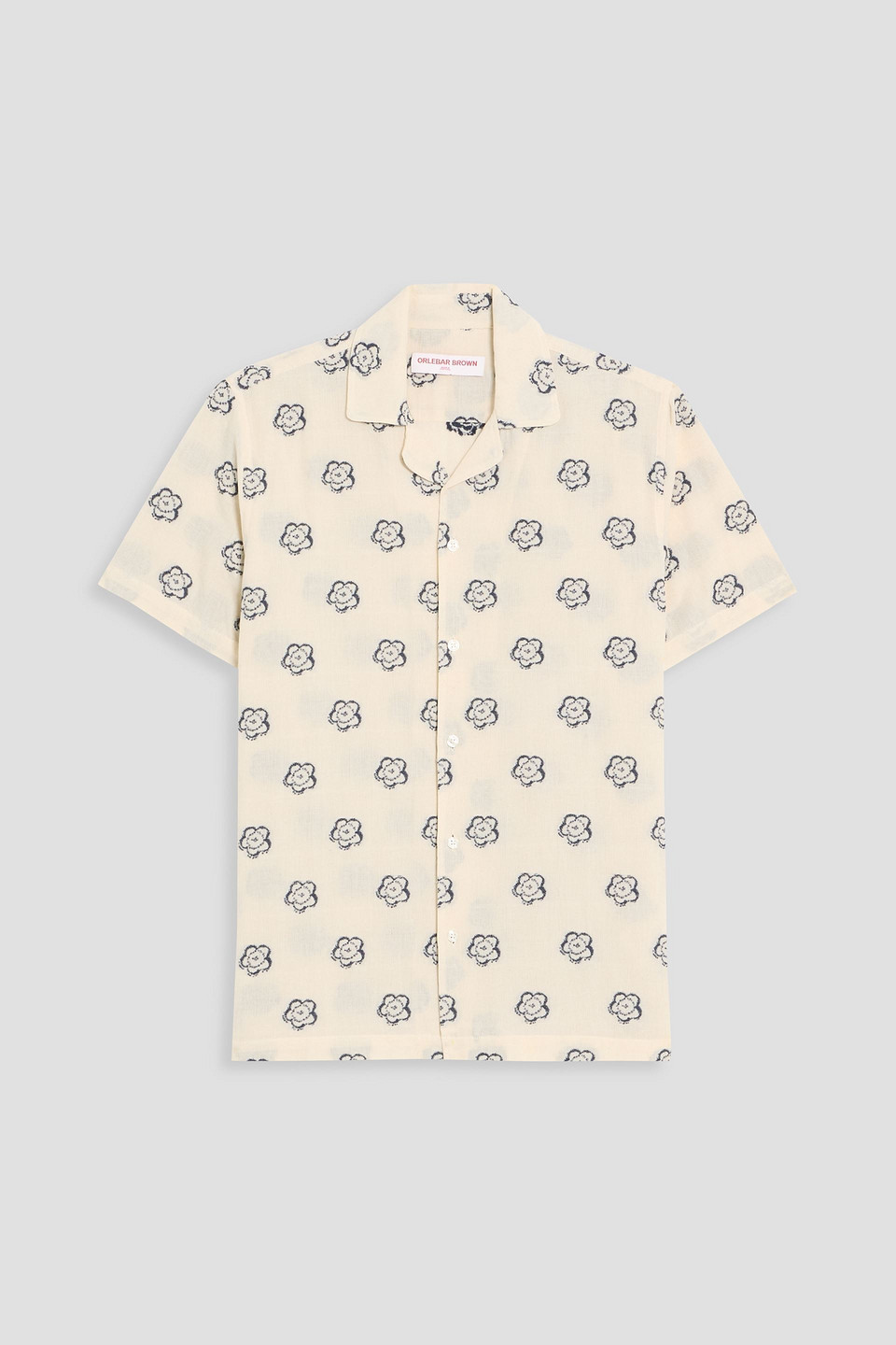 orlebar brown - marne fil coupé cotton-blend shirt - white - s