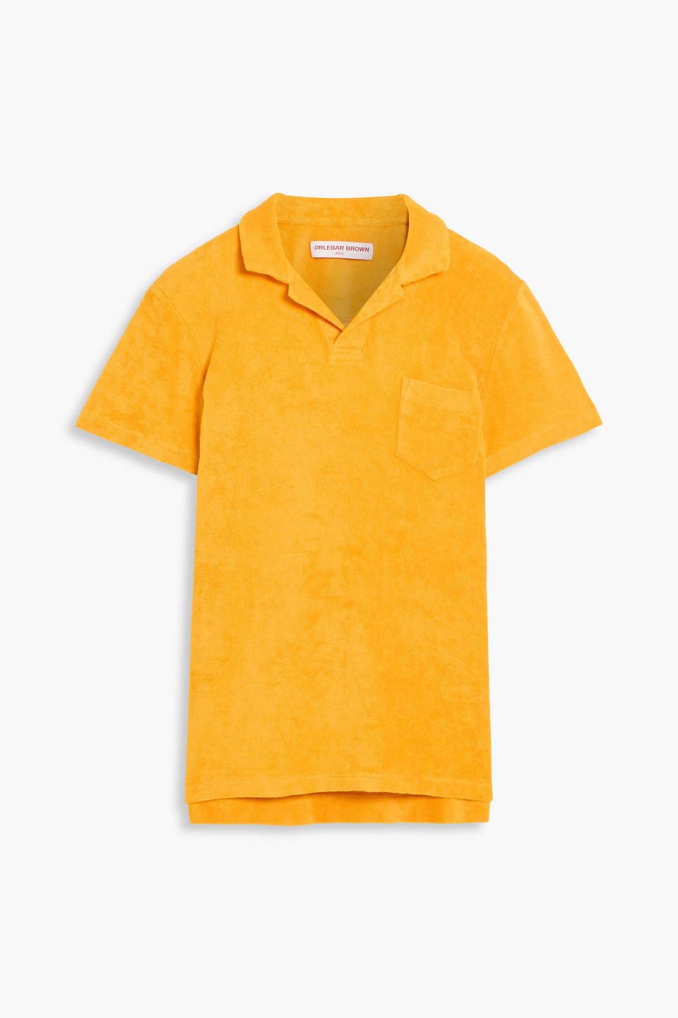 orlebar brown - cotton-terry polo shirt - yellow - m