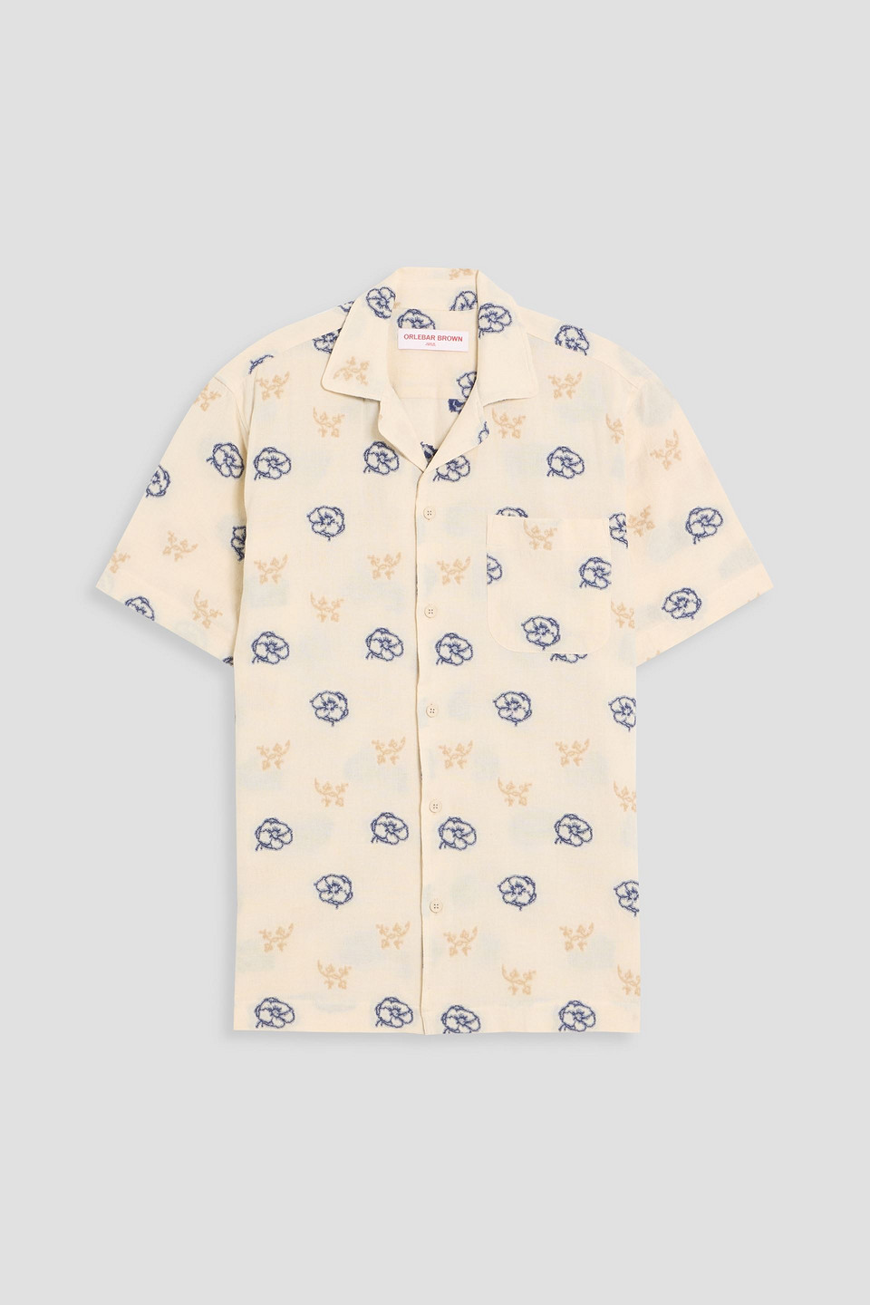 orlebar brown - marne fil coupé cotton-blend shirt - white - xs