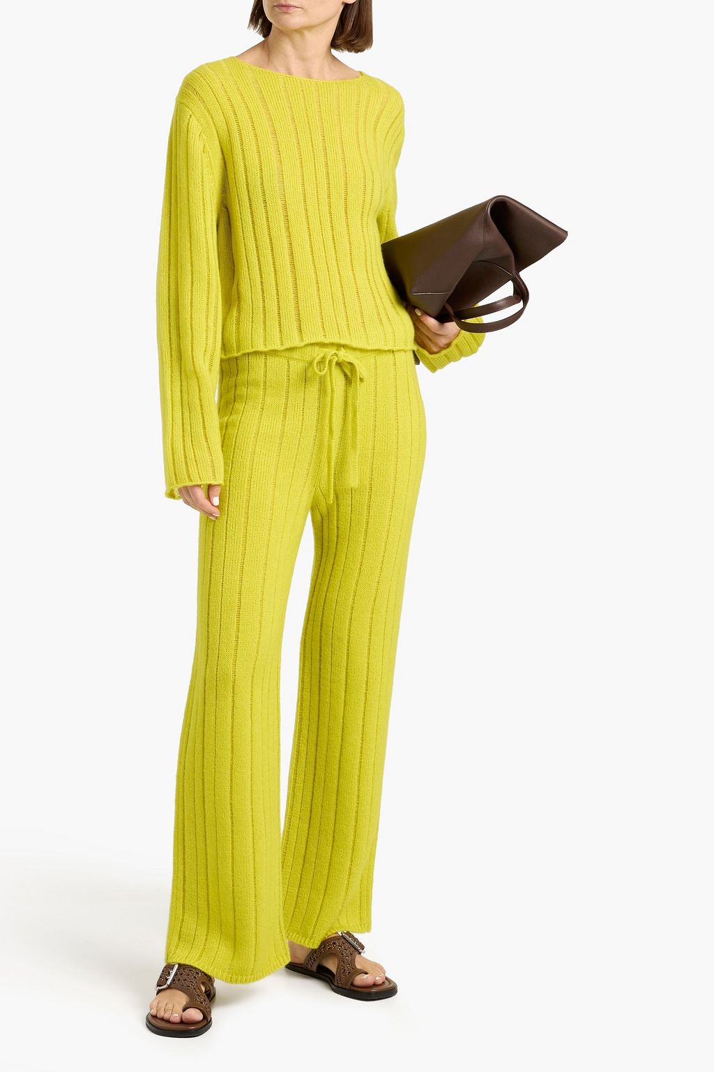 THE ELDER STATESMAN Drop Needle ribbed cashmere and cotton-blend