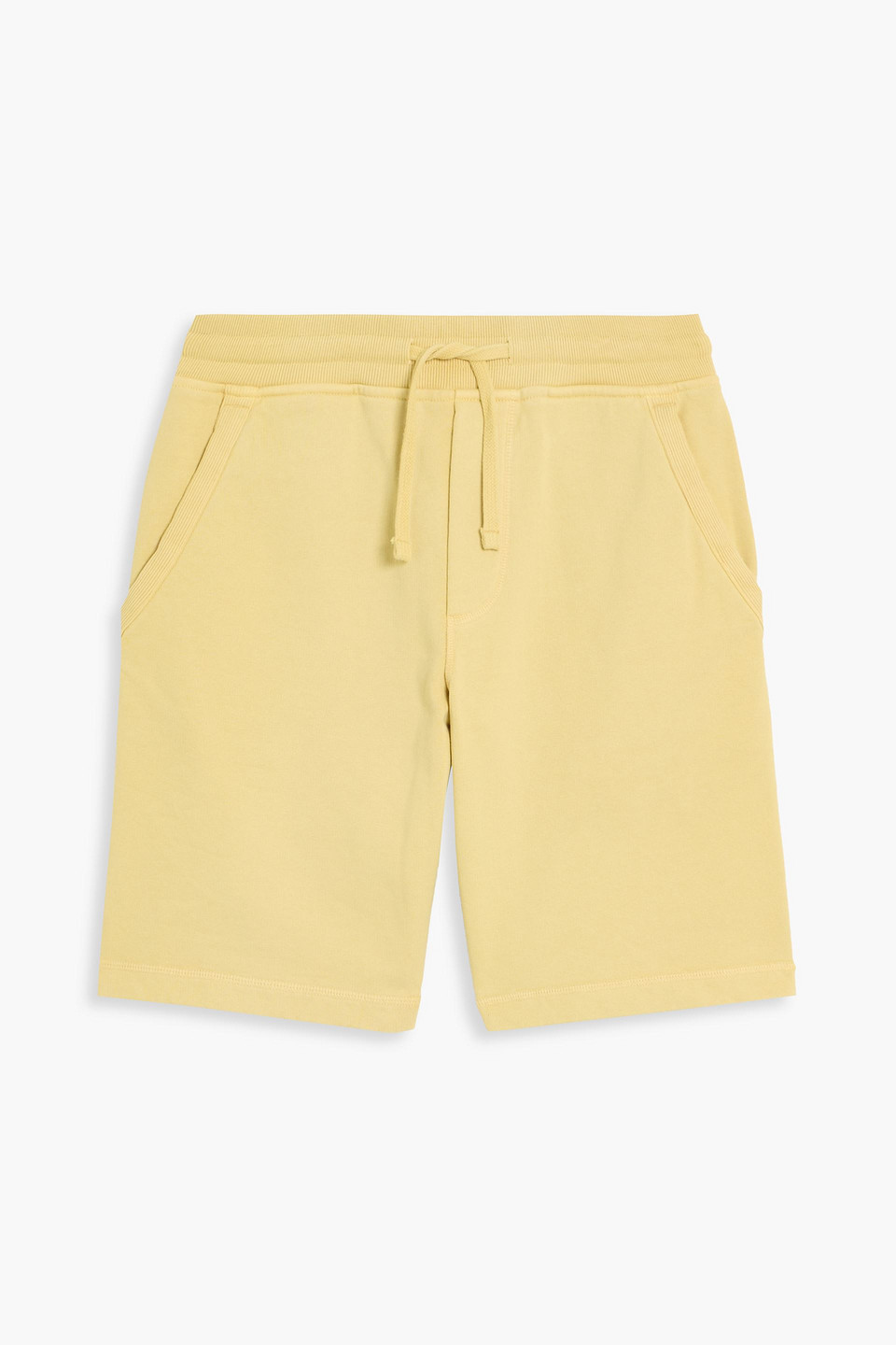 orlebar brown - fredrick french cotton-terry drawstring shorts - yellow - s