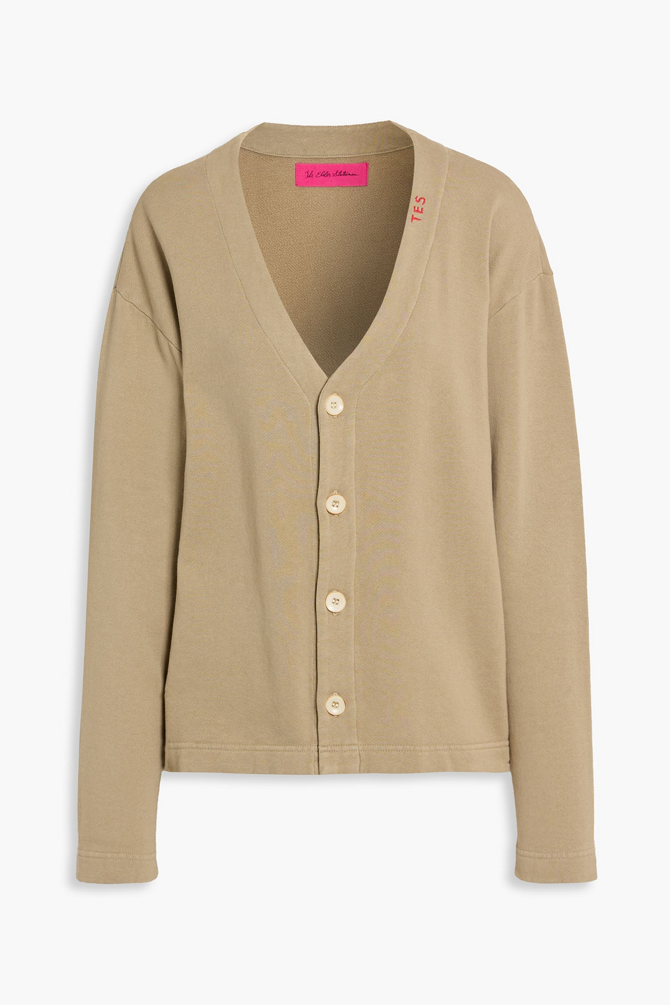 The Elder Statesman Daily Cotton And Cashmere-blend Jersey Cardigan In Brown