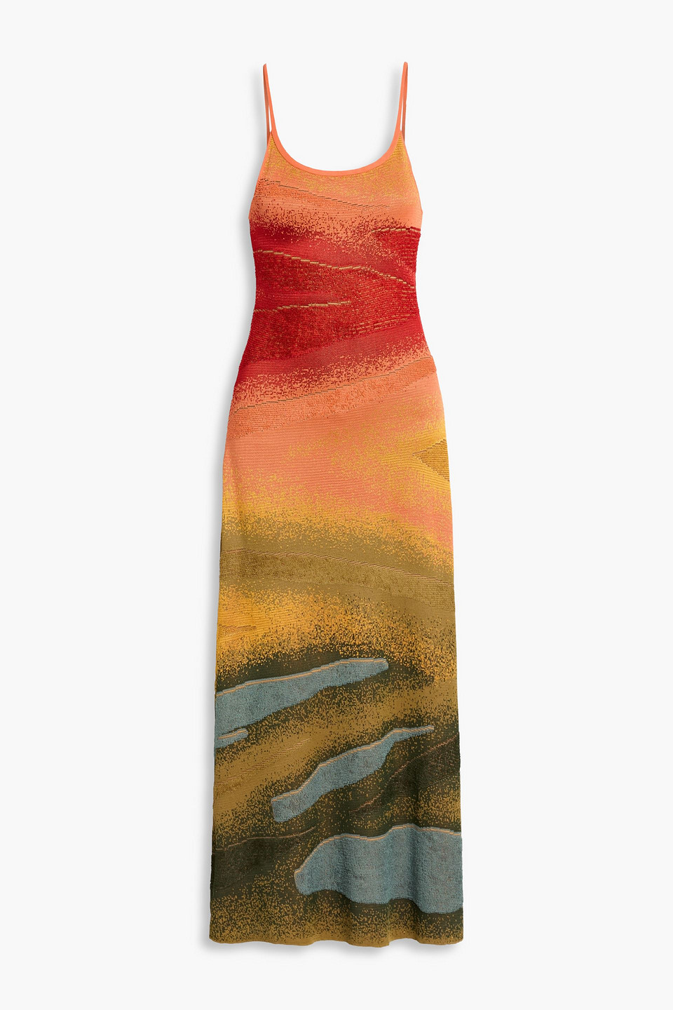 The Elder Statesman Jacquard-knit Maxi Dress In Multi
