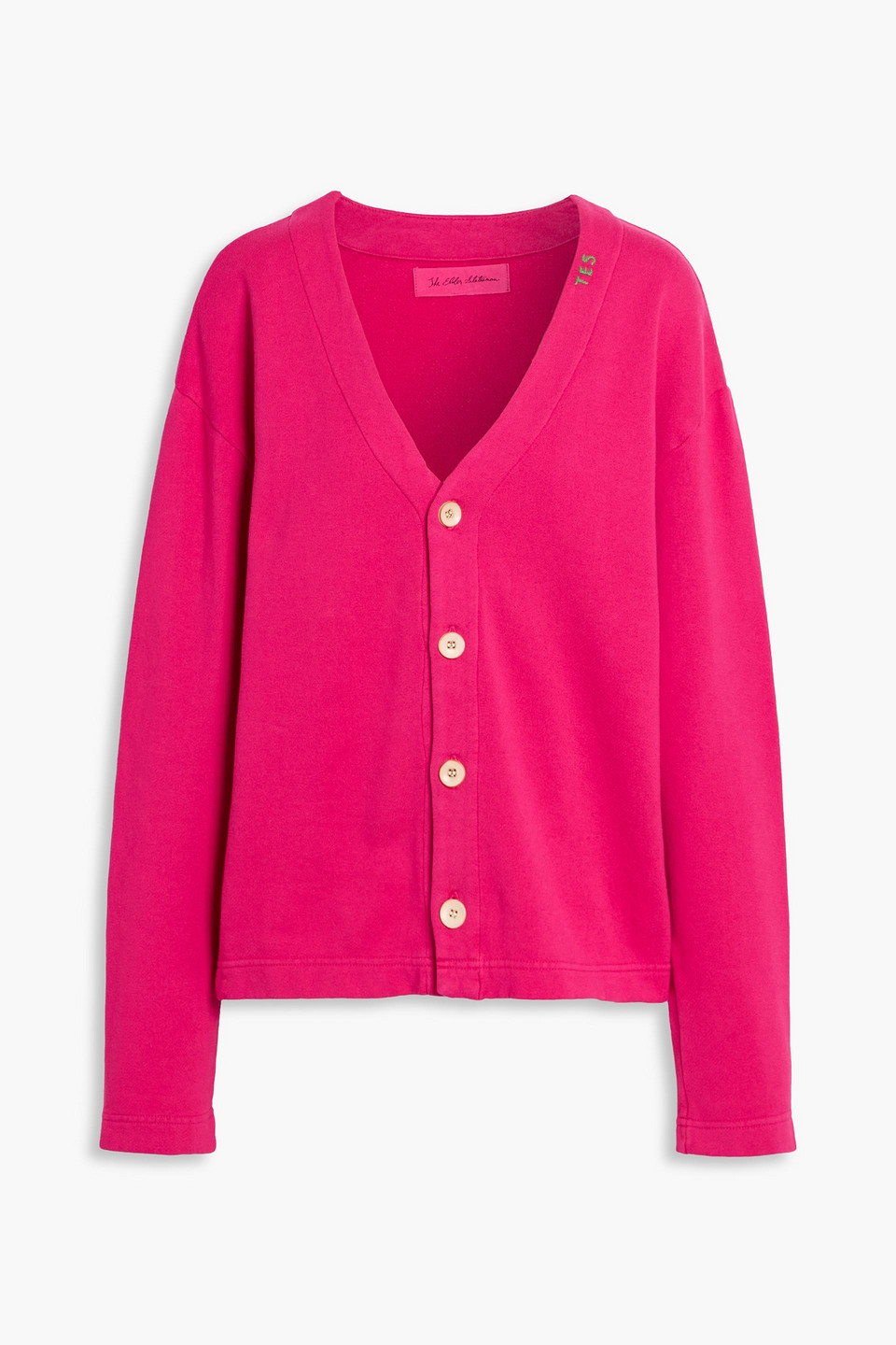 The Elder Statesman Daily Cotton And Cashmere-blend Jersey Cardigan In Pink