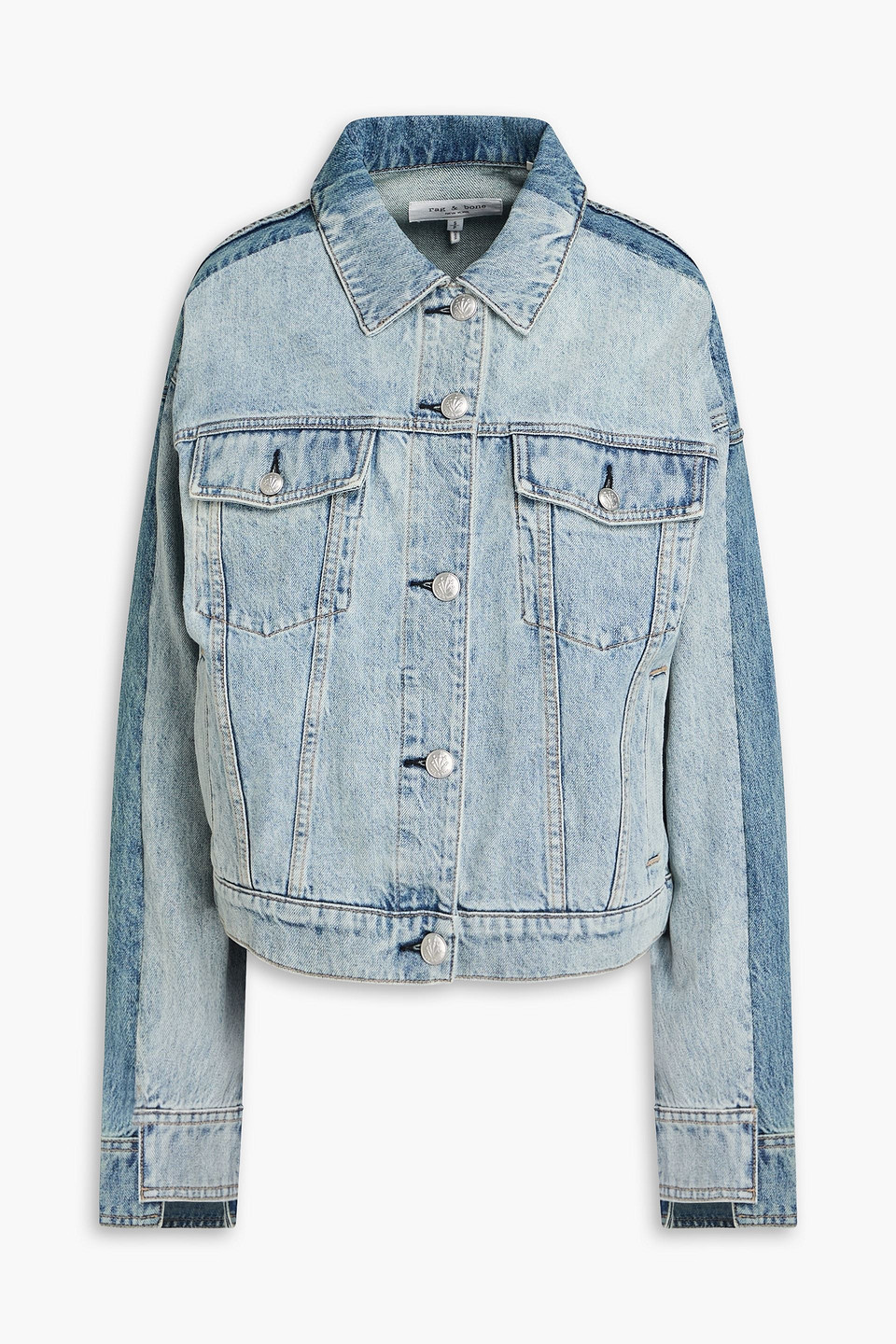 Rag & Bone Ryan Paneled Denim Jacket In Blue