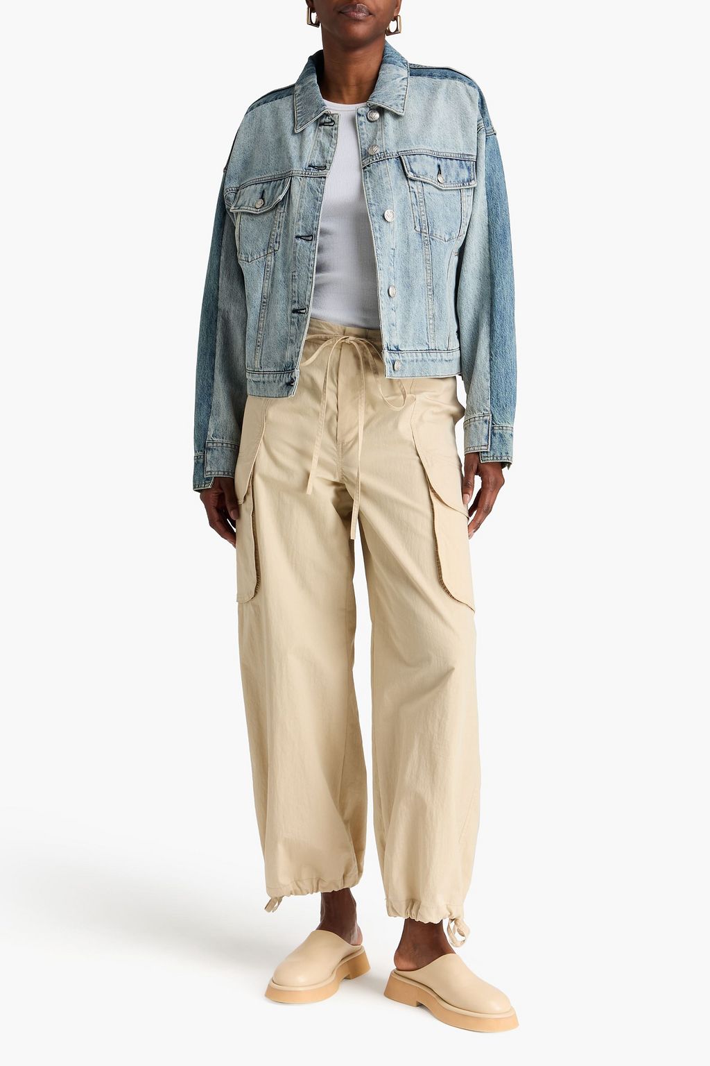 MM6 MAISON MARGIELA デニムジャケット 色あせ加工 | THE OUTNET