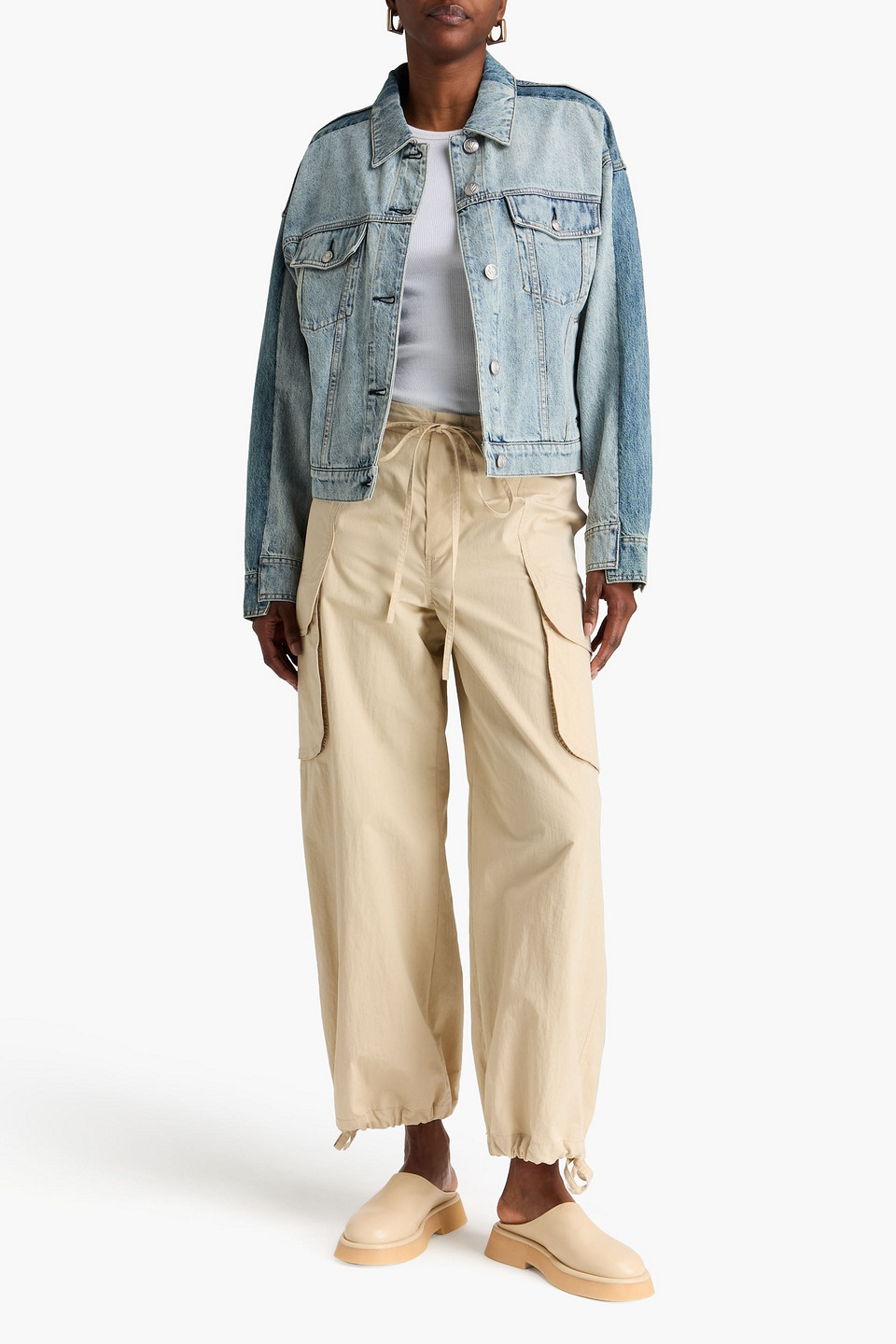 Rag & Bone Ryan Paneled Denim Jacket In Blue