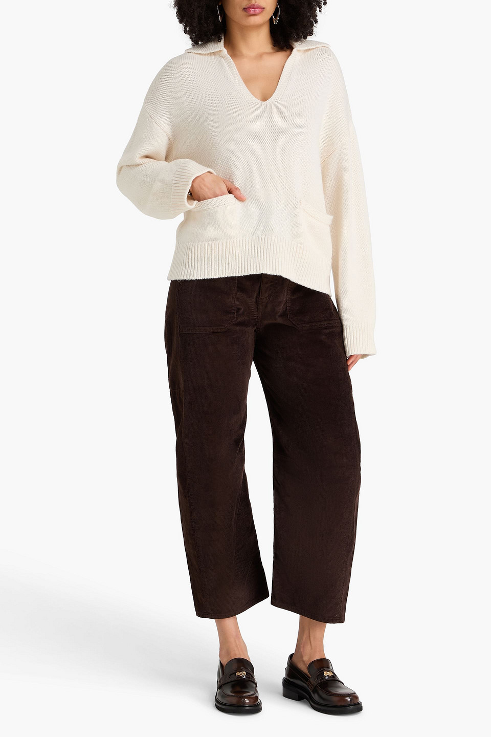 Rag & Bone - Pullover „danica“ Aus Einer Woll-kaschmirmischung Mit Polokragen - Weiß - S 