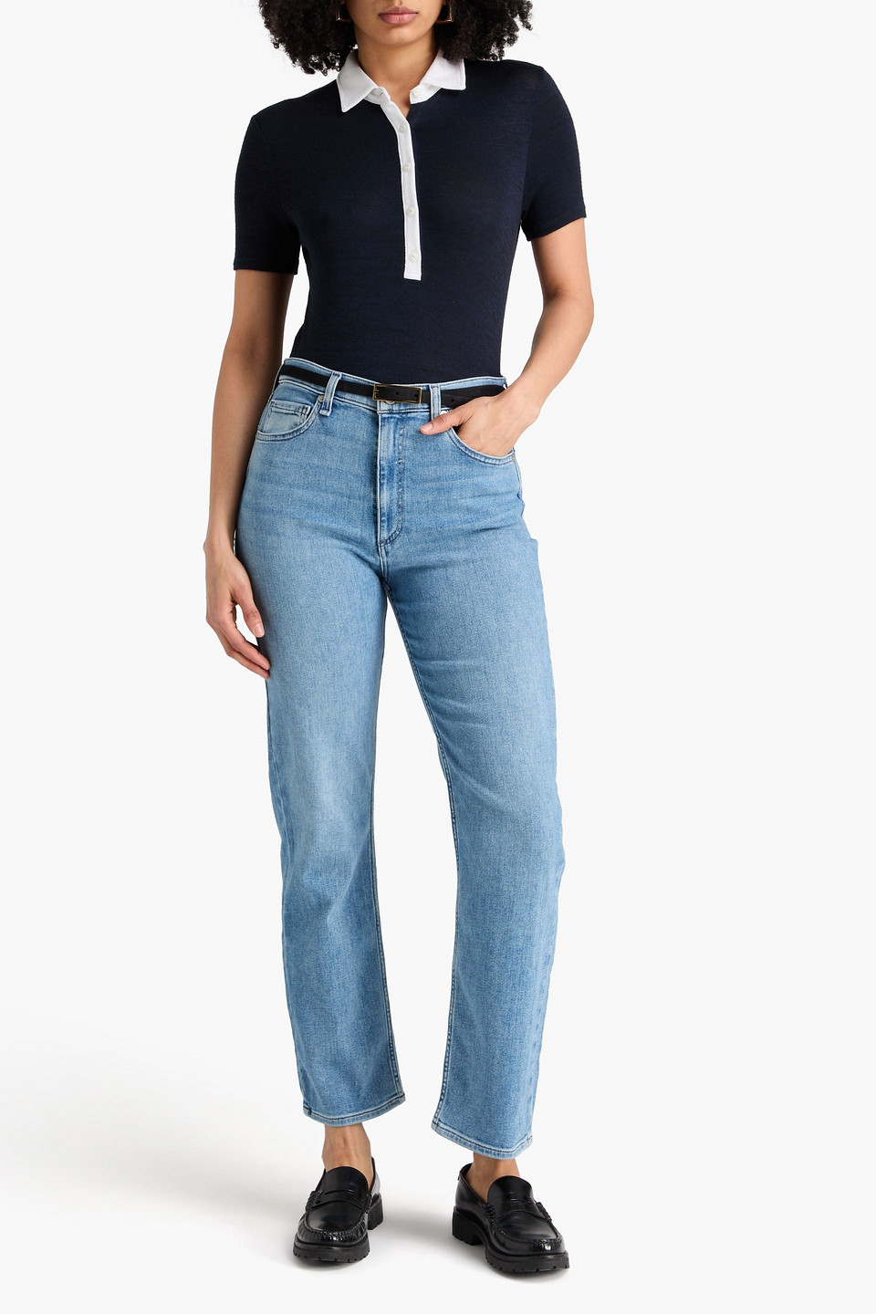  Rag & Bone - Poloshirt Aus Stretch-strick - Blau - Xxs 