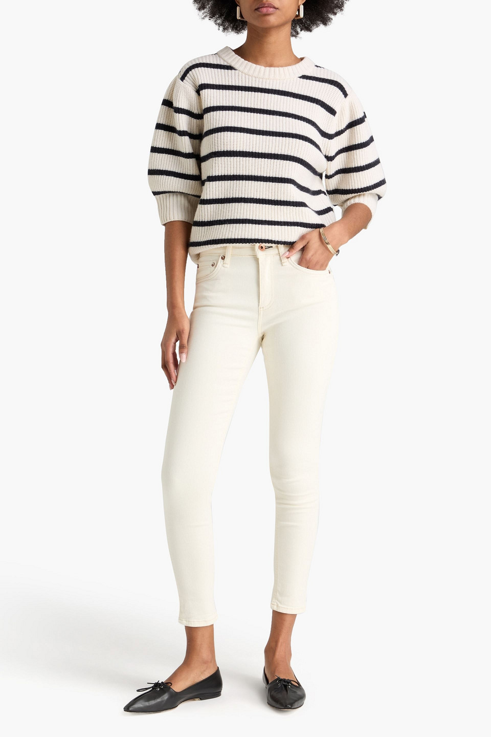  Rag & Bone - Halbhohe Cropped Skinny Jeans „cate“ - Weiß - 24 