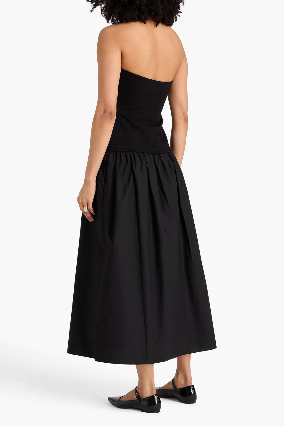  Rag & Bone - Trägerloses Midikleid „irina“ Aus Popeline Und Ponte - Schwarz - Xxs 