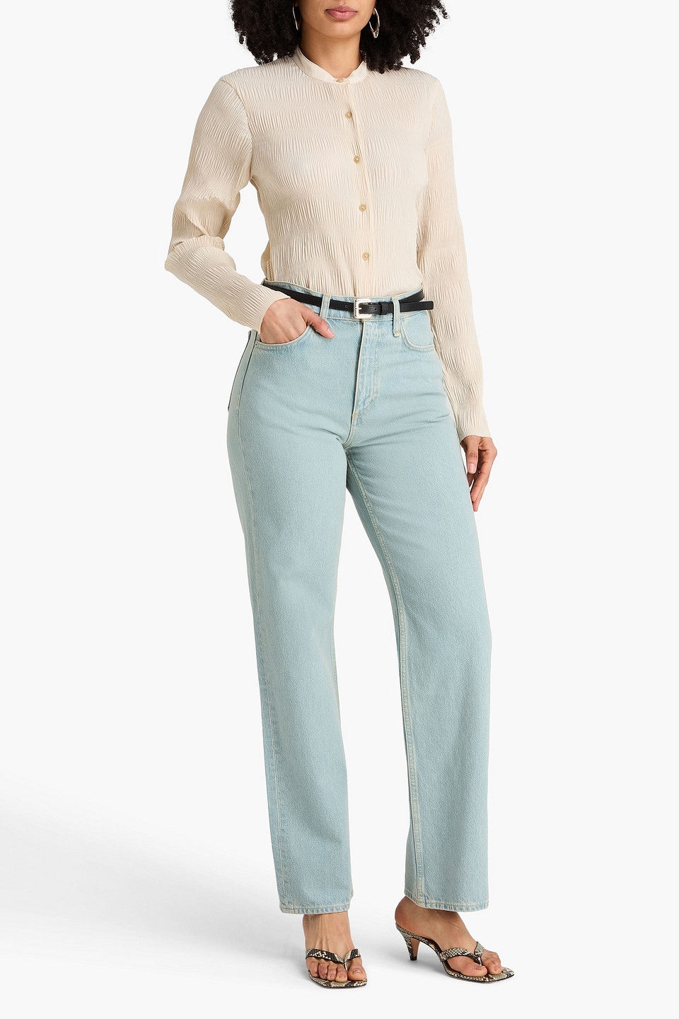  Rag & Bone - Hemd „belle“ Aus Plissiertem Crêpe De Chine - Weiß - Xs 
