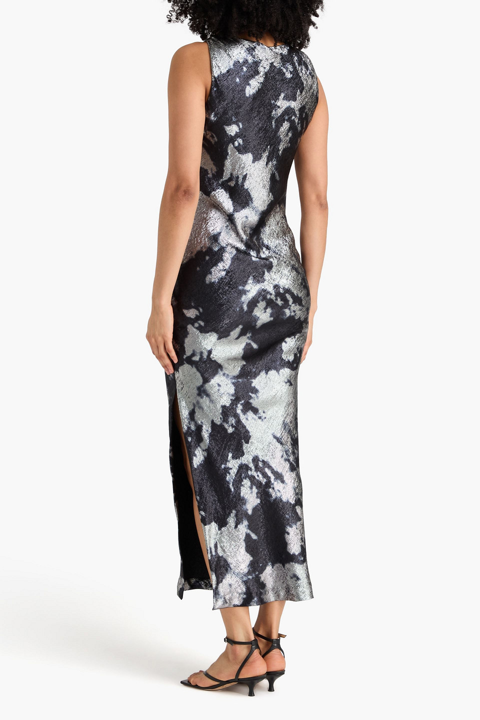  Rag & Bone - Maxikleid „margaret“ Aus Crêpe De Chine Mit Print Und Metallic-effekt - Schwarz - Us 00 