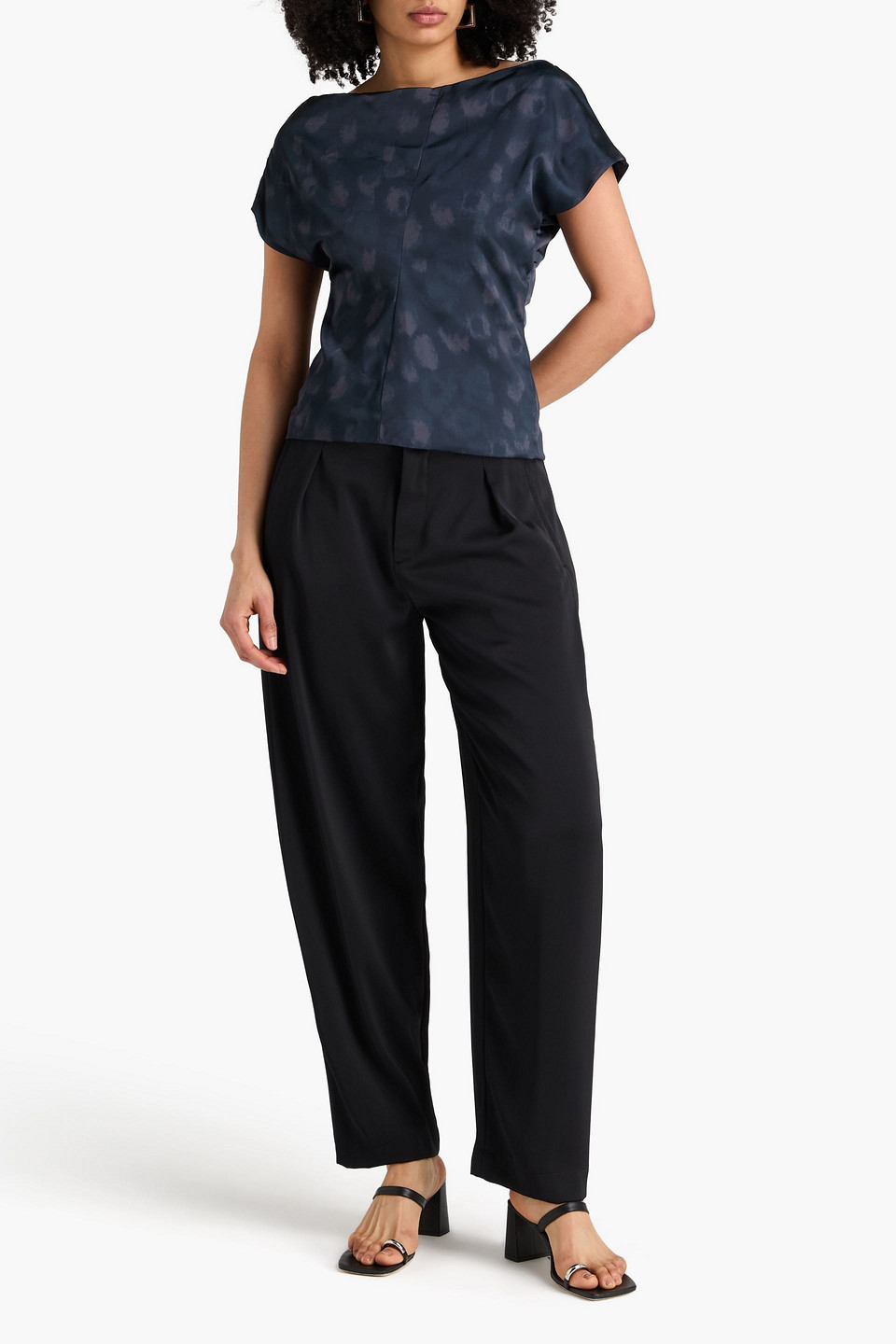 Rag & Bone - Evelyn Printed Satin Top - Blue - Us 0 