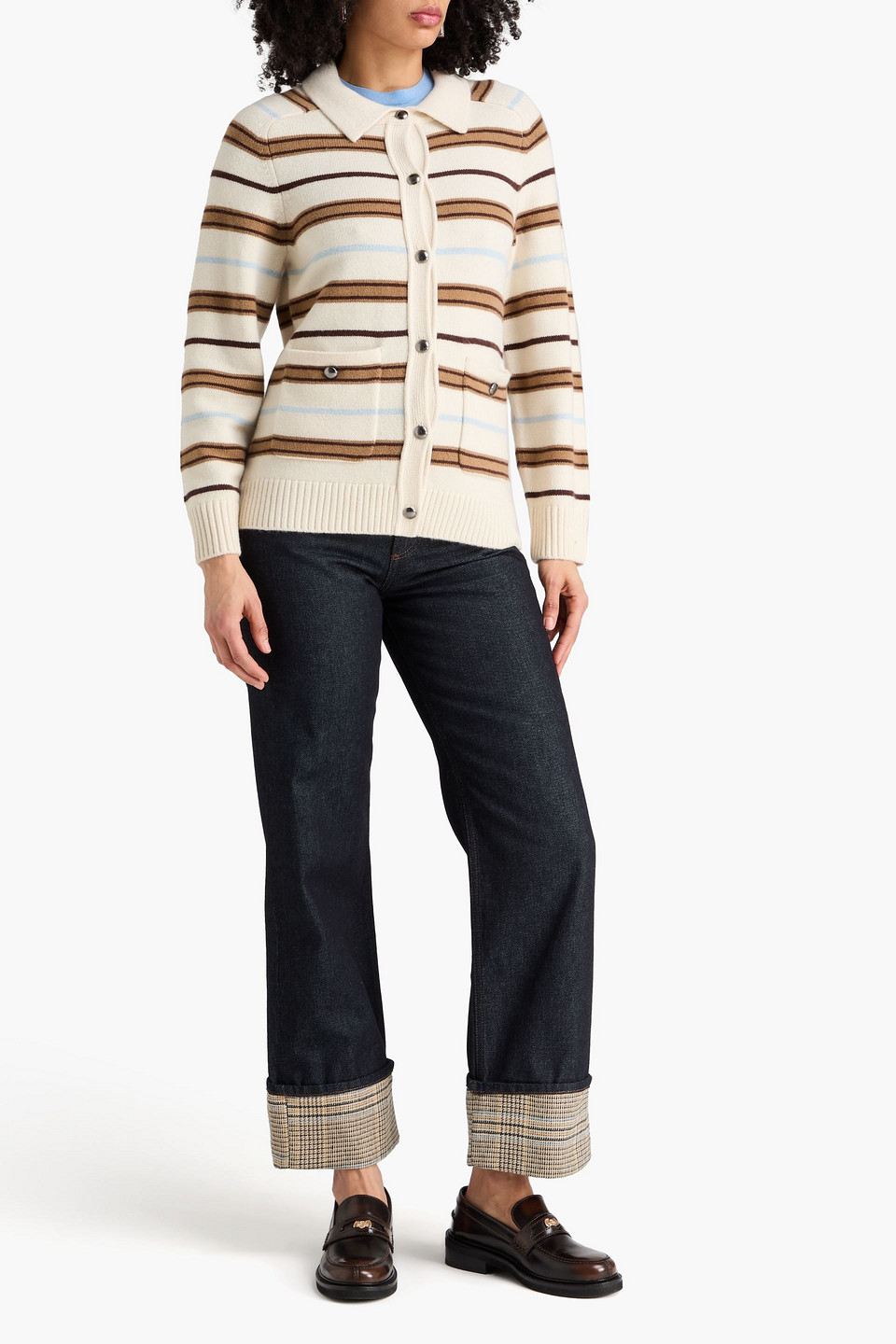 Rag & Bone - Peggy Striped Wool Cardigan - White - Xxs 