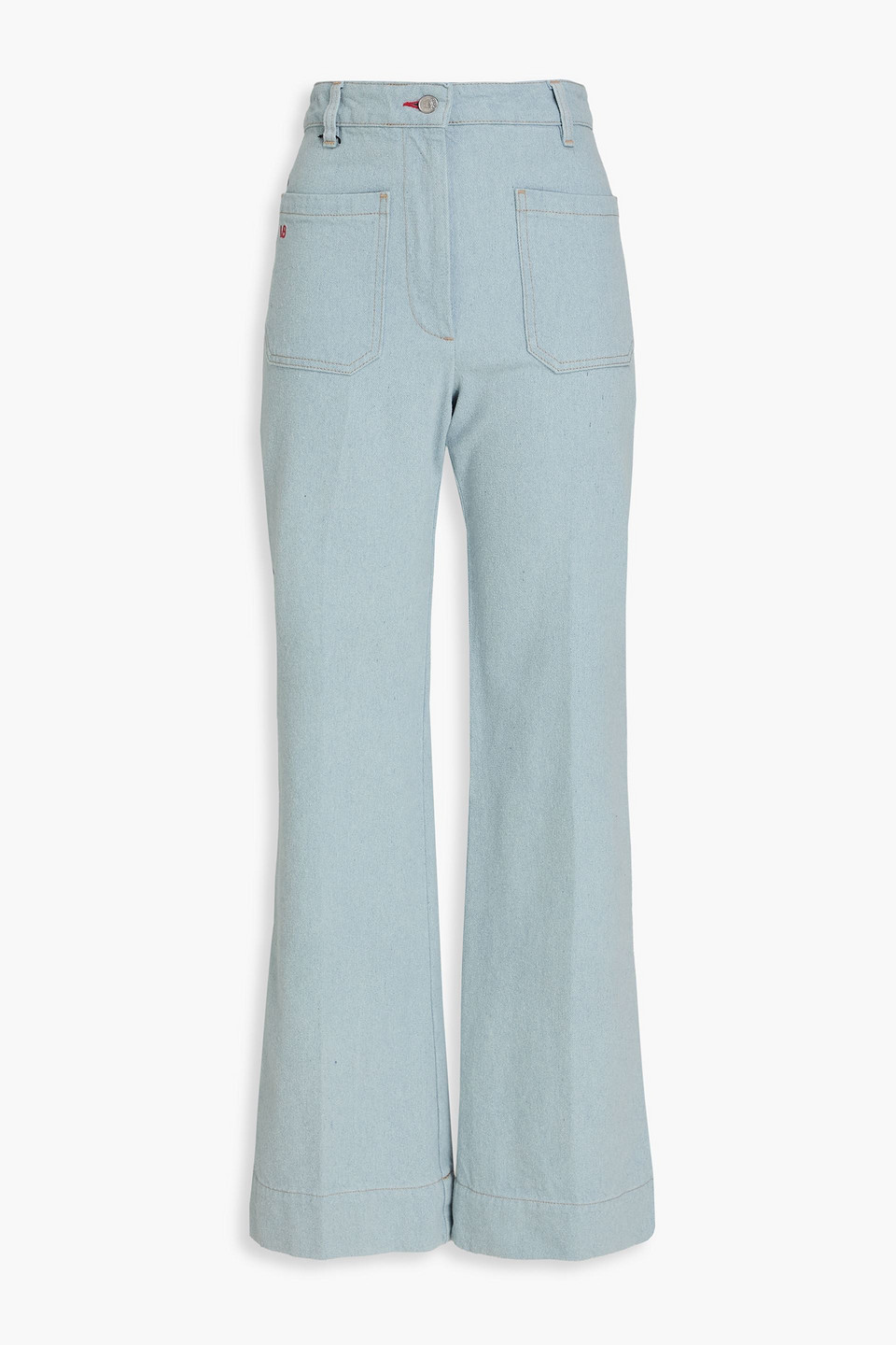 victoria beckham - high-rise flared jeans - blue - 24r