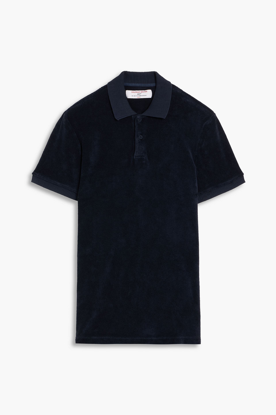 orlebar brown - ryder cotton-terry polo shirt - blue - xl