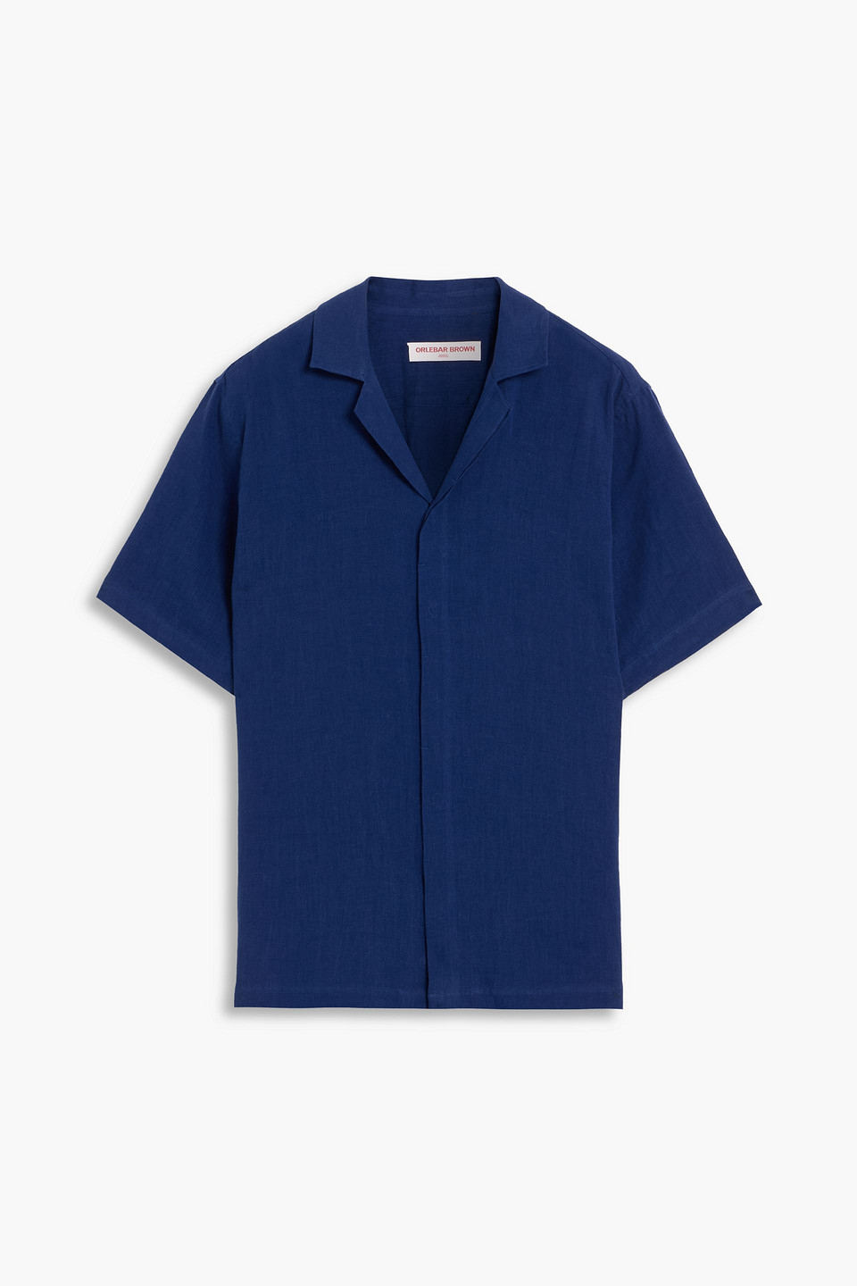orlebar brown - maitan linen shirt - blue - s