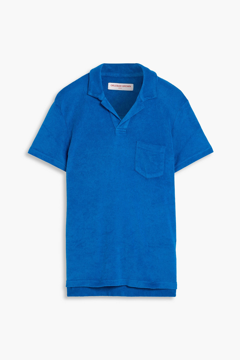 orlebar brown - cotton-terry polo shirt - blue - s