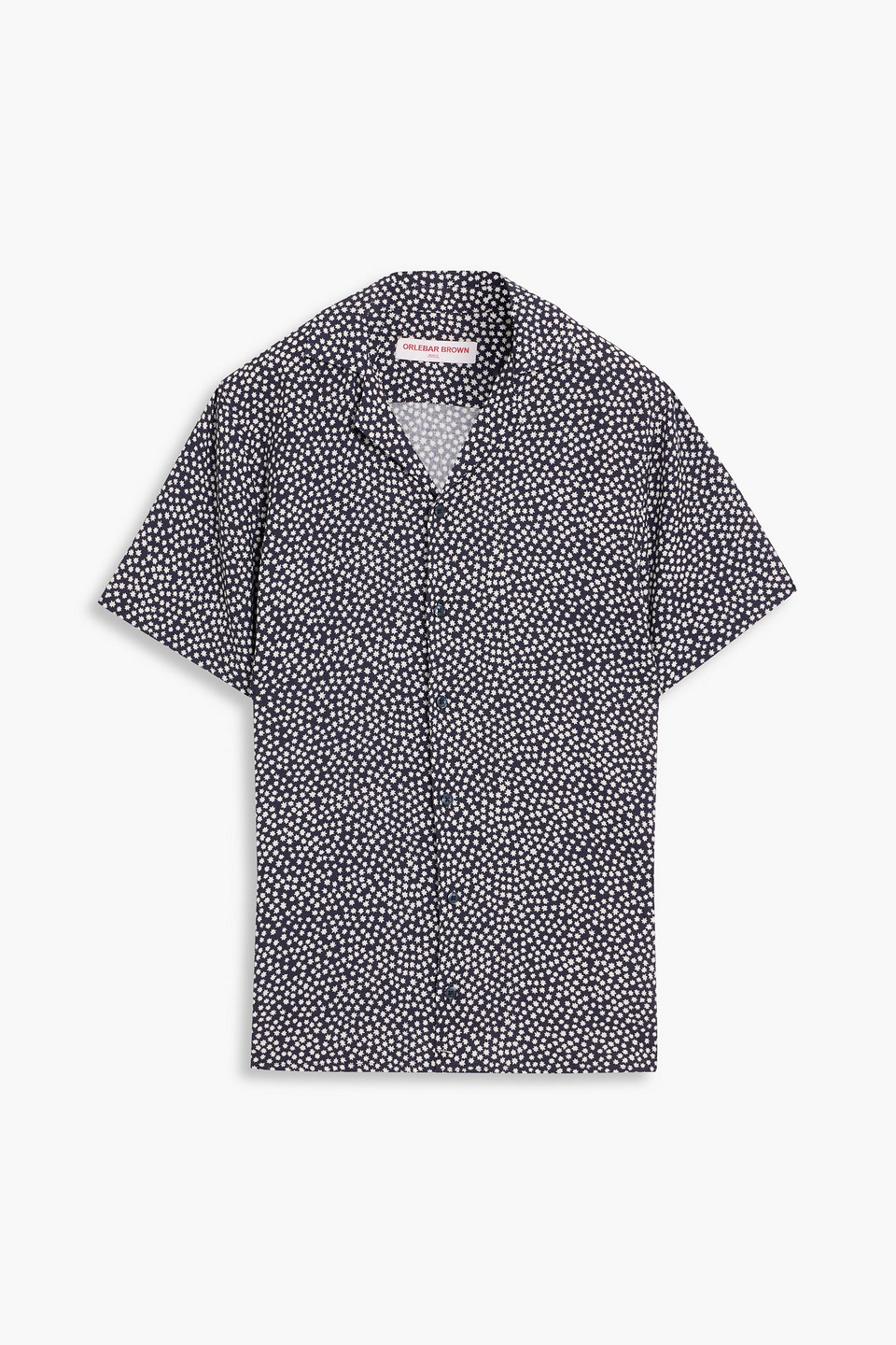 orlebar brown - travis printed woven shirt - blue - s