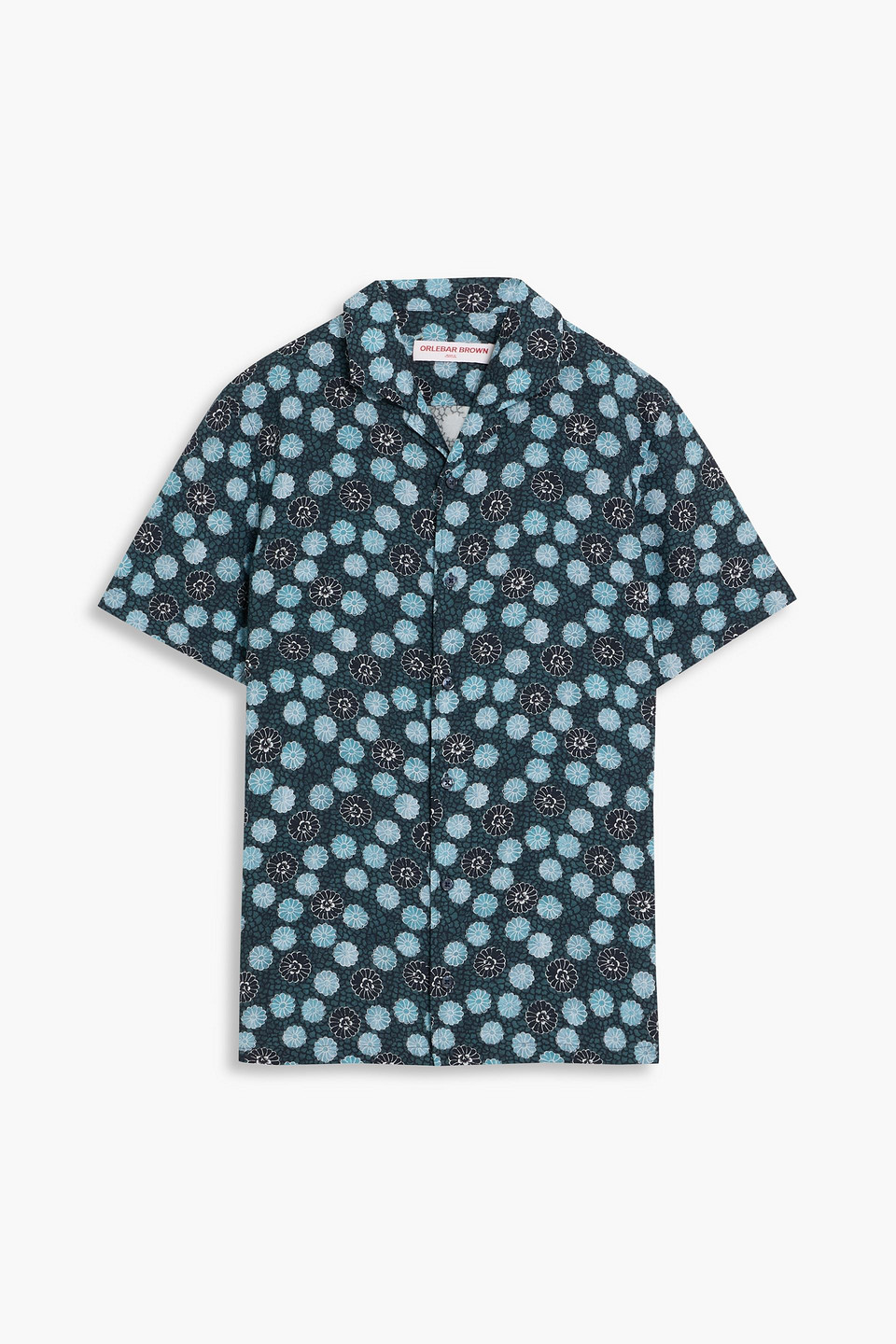 orlebar brown - hibbert printed lyocell shirt - blue - s