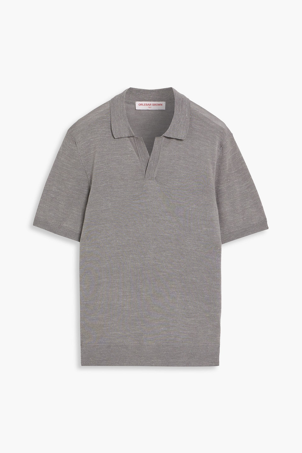 orlebar brown - horton merino wool, silk and linen-blend polo shirt - gray - xxl
