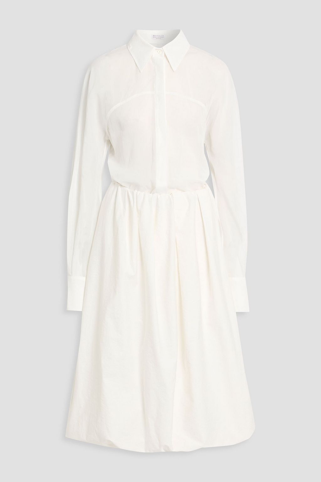 BRUNELLO CUCINELLI Organza and cotton-blend poplin midi shirt dress | THE  OUTNET