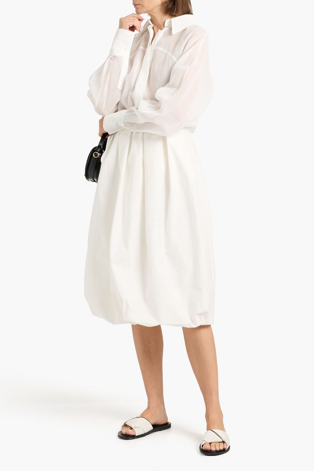 open lace back dress cole de Curiosits Shirt Candy Off-White Silk Organza M
