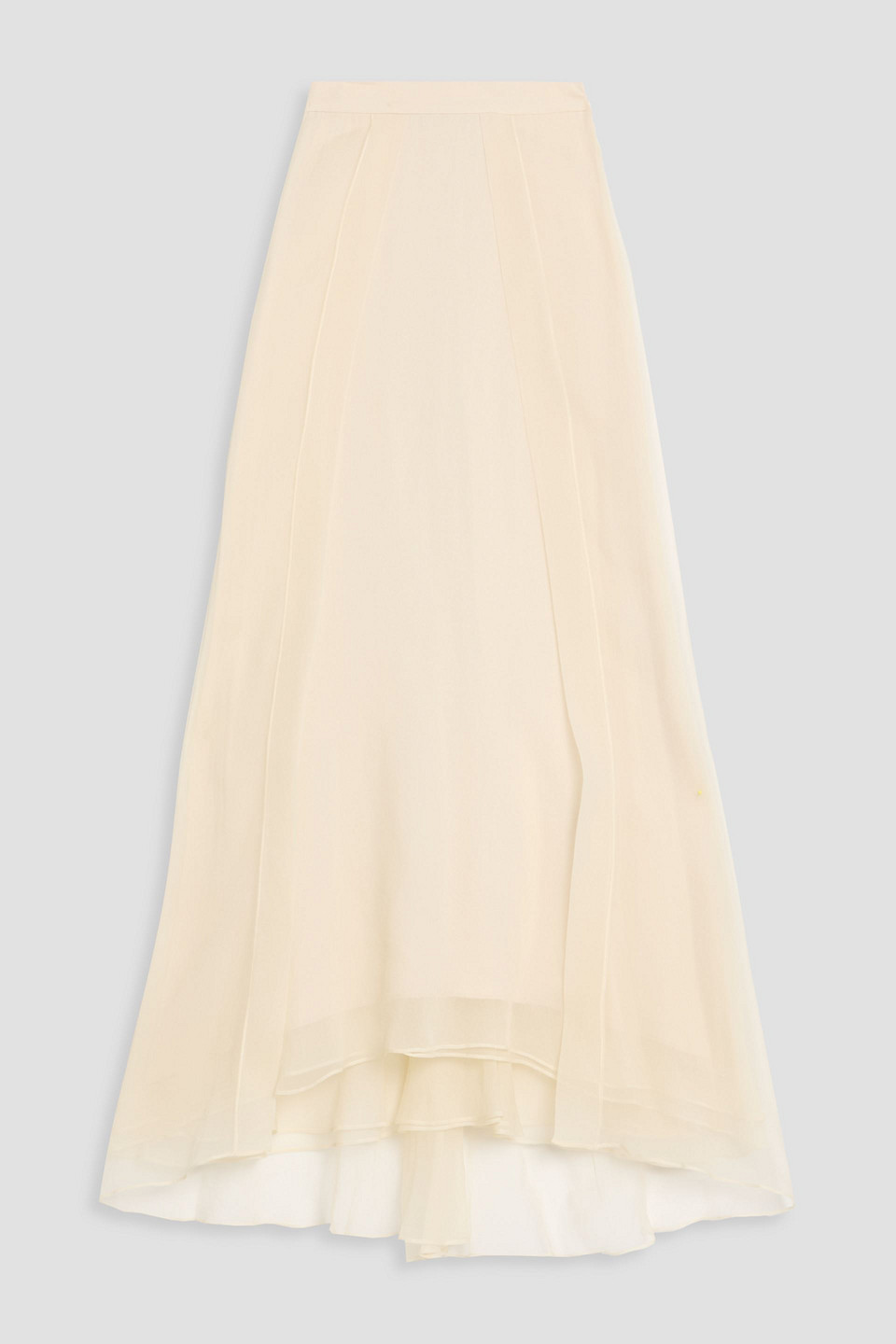 brunello cucinelli - layered silk-organza maxi skirt - white - it 42