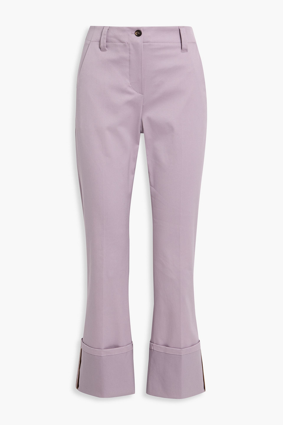 Brunello Cucinelli Cotton-blend Twill Straight-leg Pants In Purple