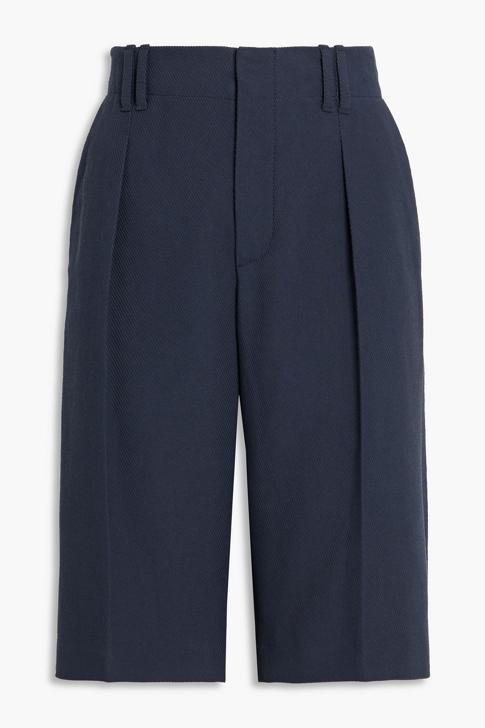 Brunello Cucinelli Cotton And Linen-blend Twill Shorts In Blue