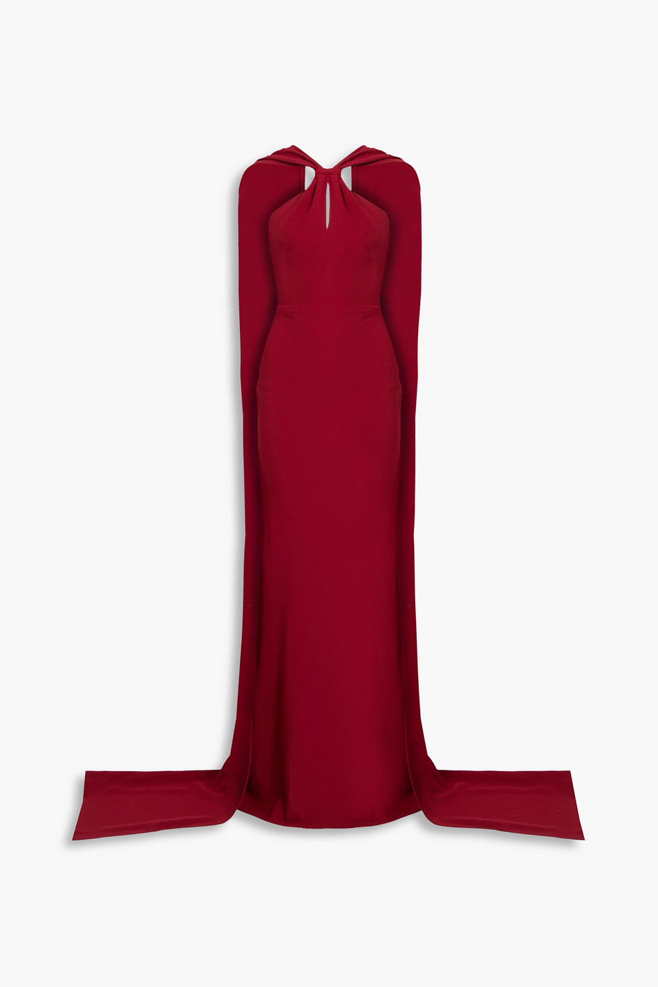 safiyaa - lilien draped crepe gown - red - fr 36