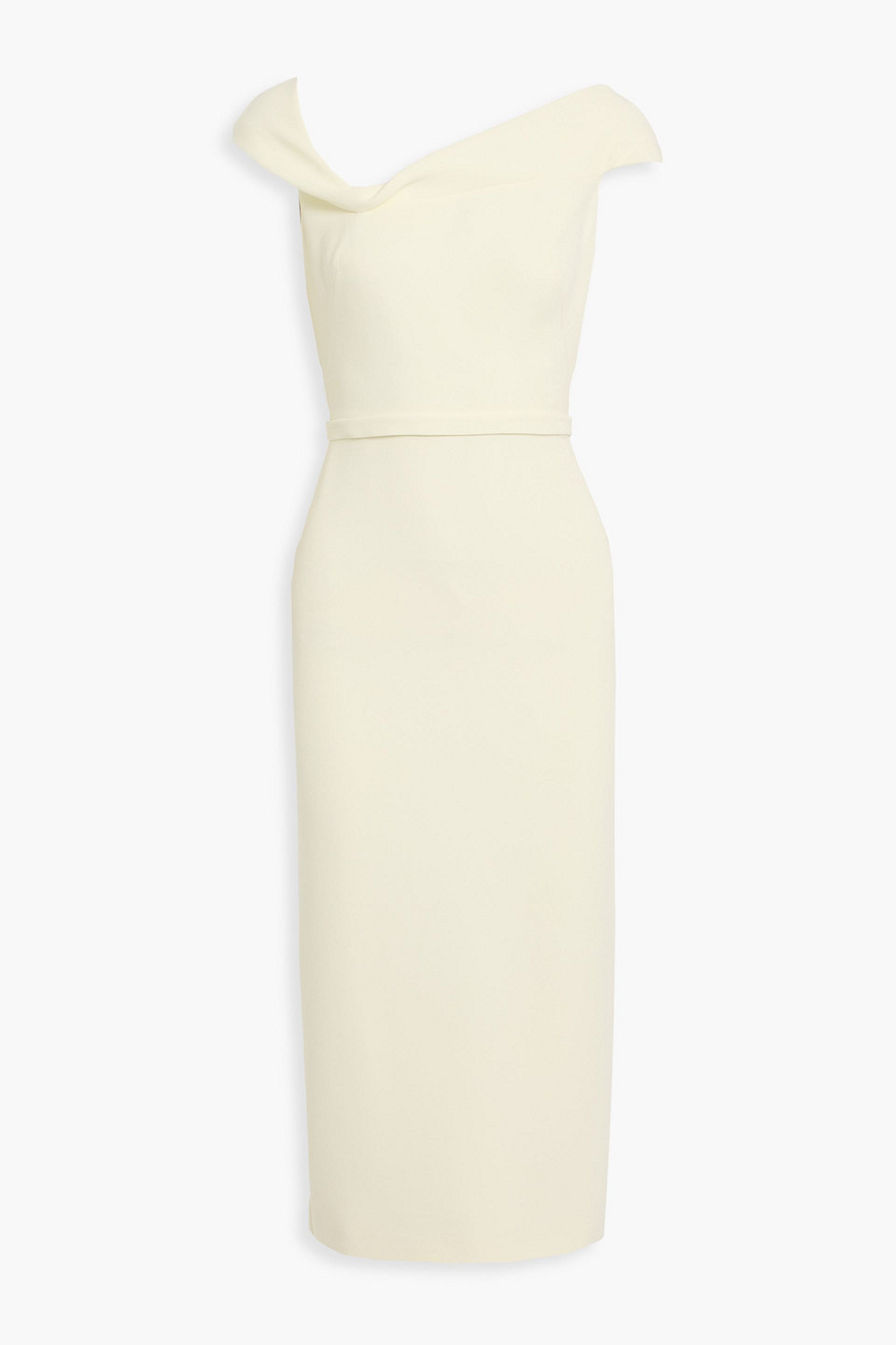 Safiyaa Off-the-shoulder Draped Crepe Midi Dress In White