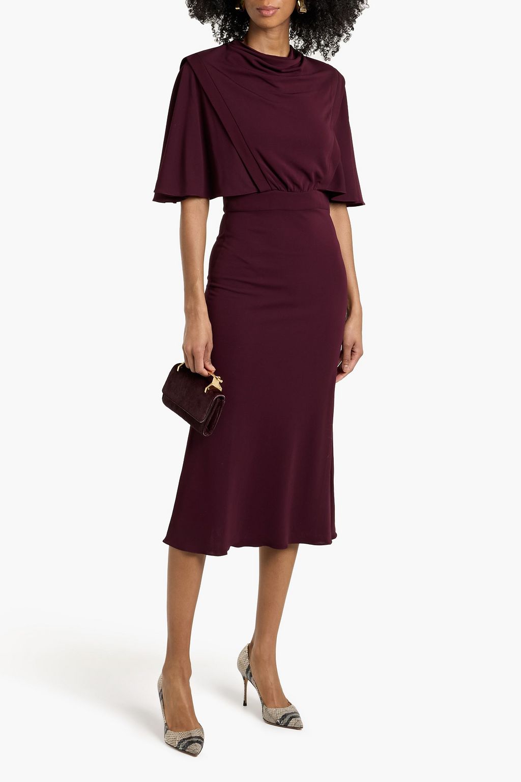 SAFIYAA Layered crepe midi dress | THE OUTNET