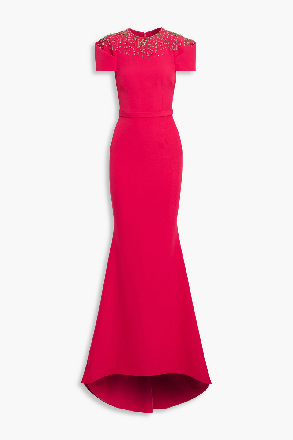 Safiyaa Jonia Embellished Crepe Gown In Pink