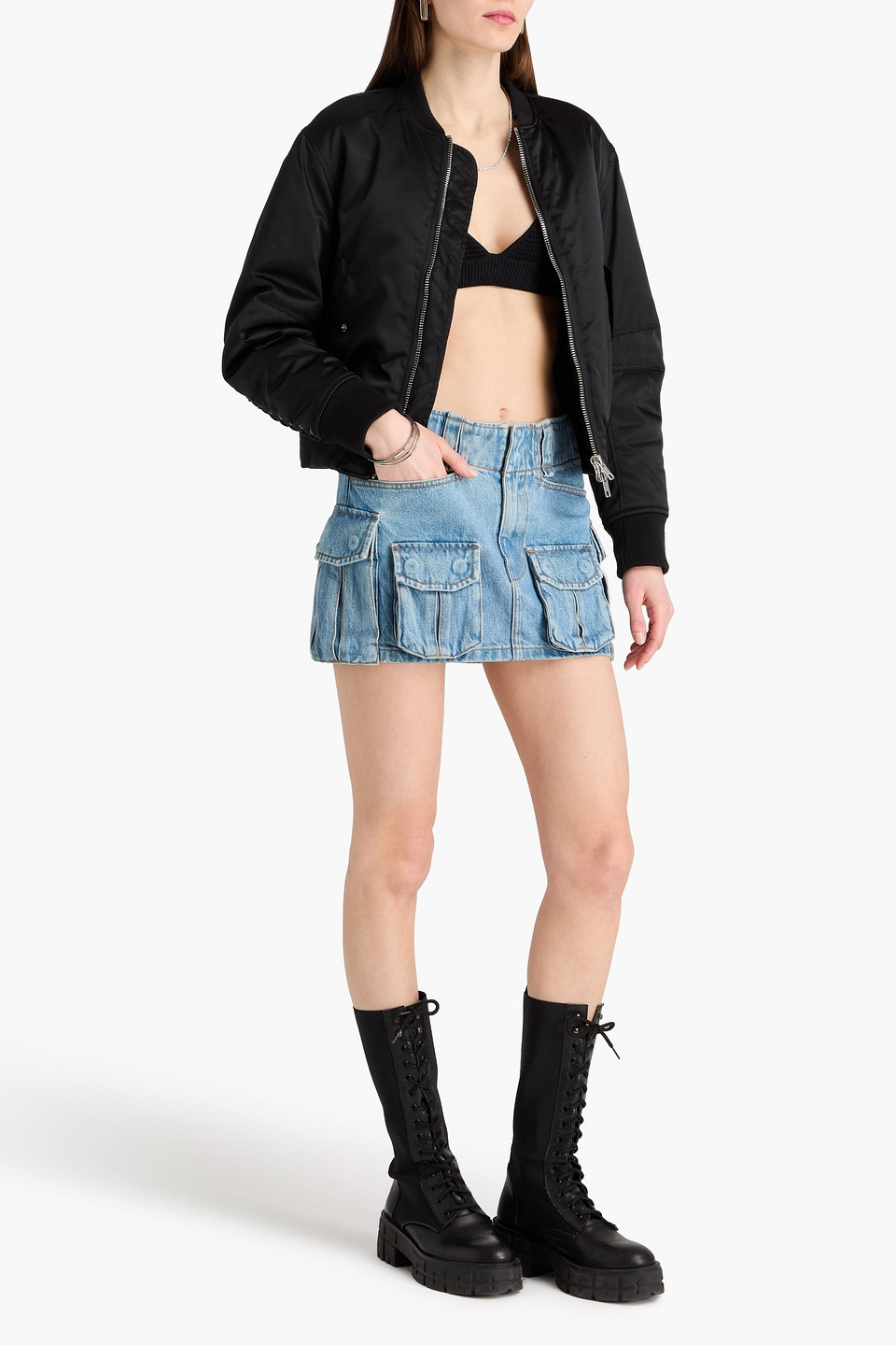  Alexander Wang - Acid-wash Denim Mini Skirt - Blue - 25 