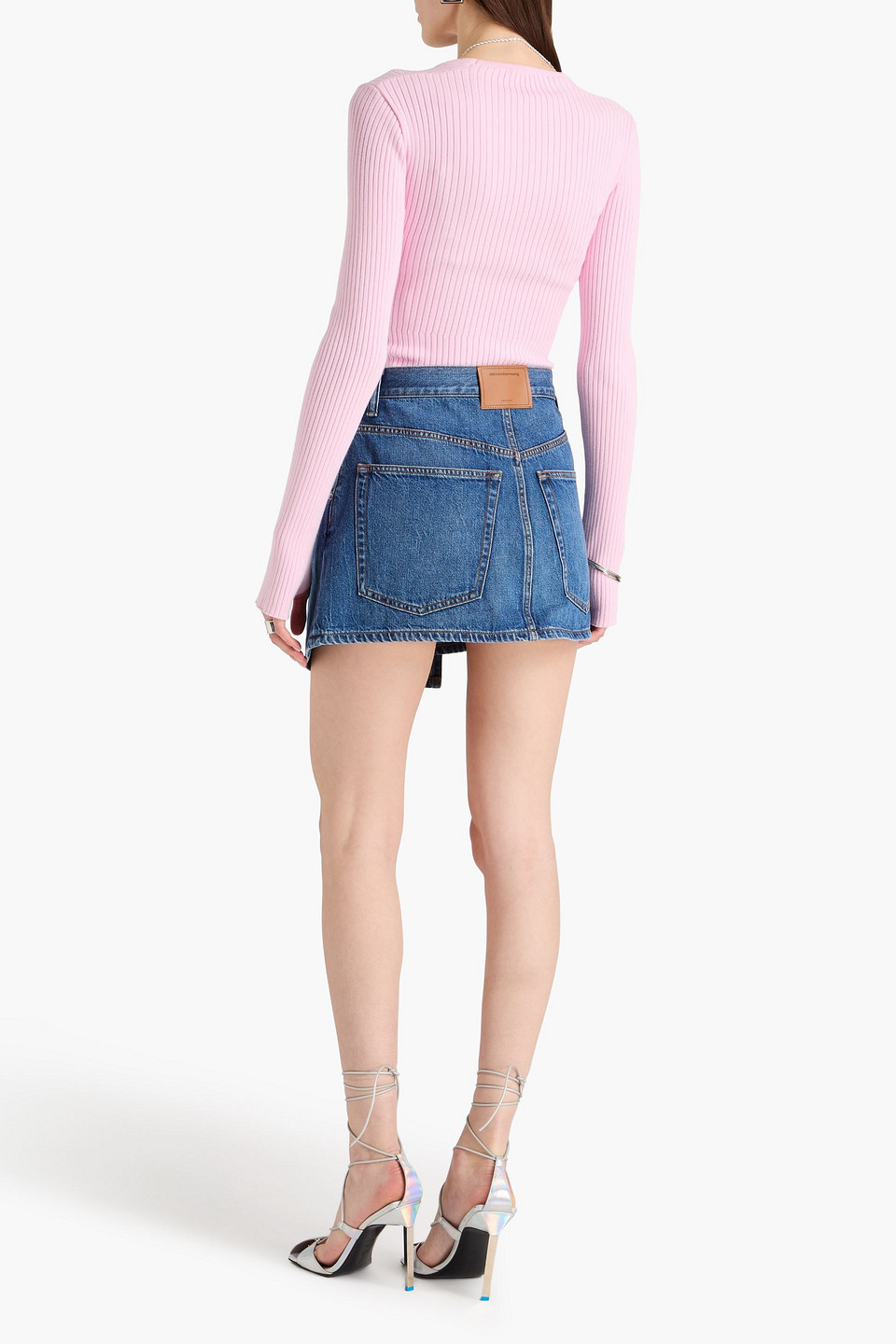  Alexander Wang - Faded Denim Mini Wrap Skirt - Blue - 32 