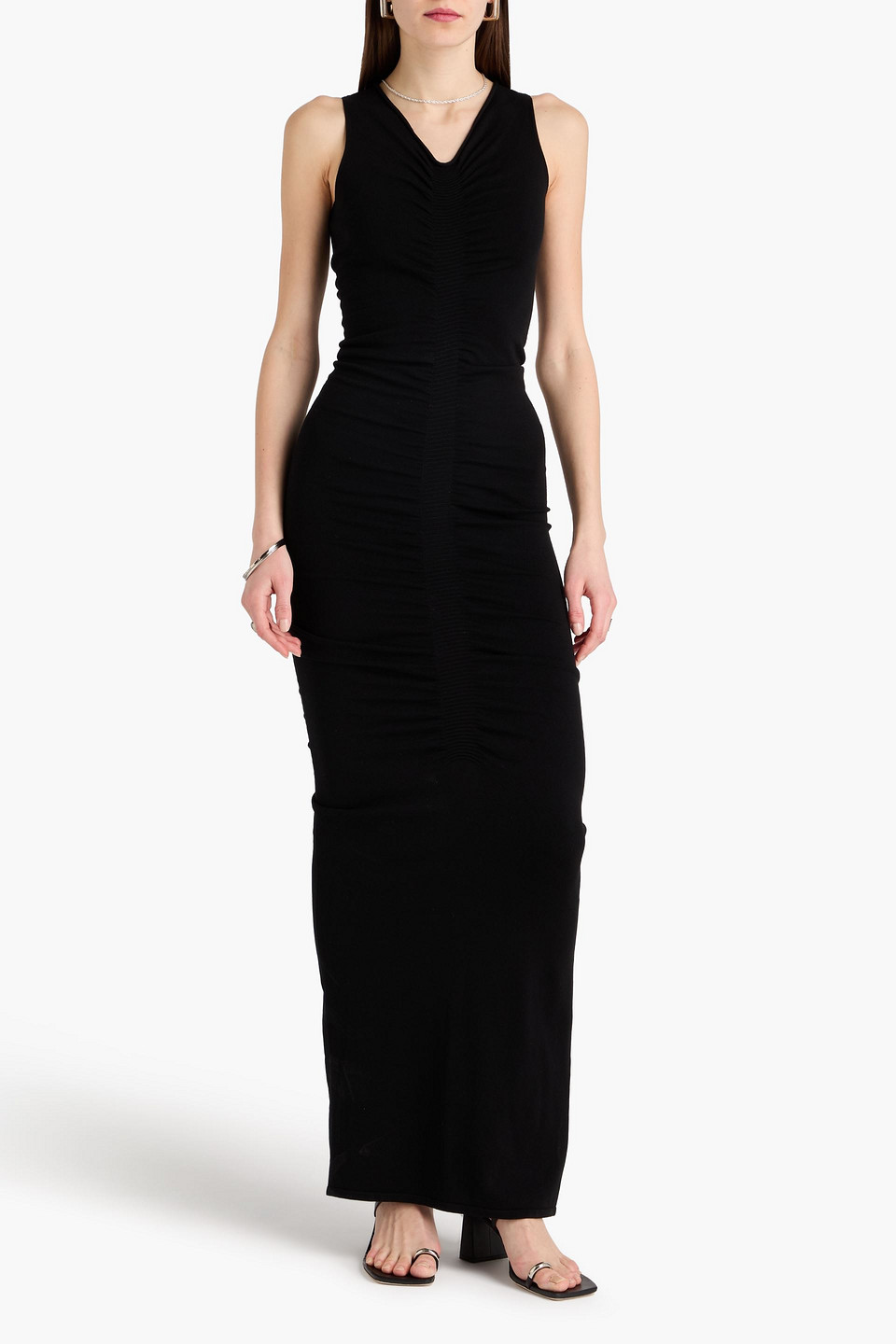  Alexander Wang - Gerafftes Maxikleid Aus Stretch-jersey - Schwarz - Xs 