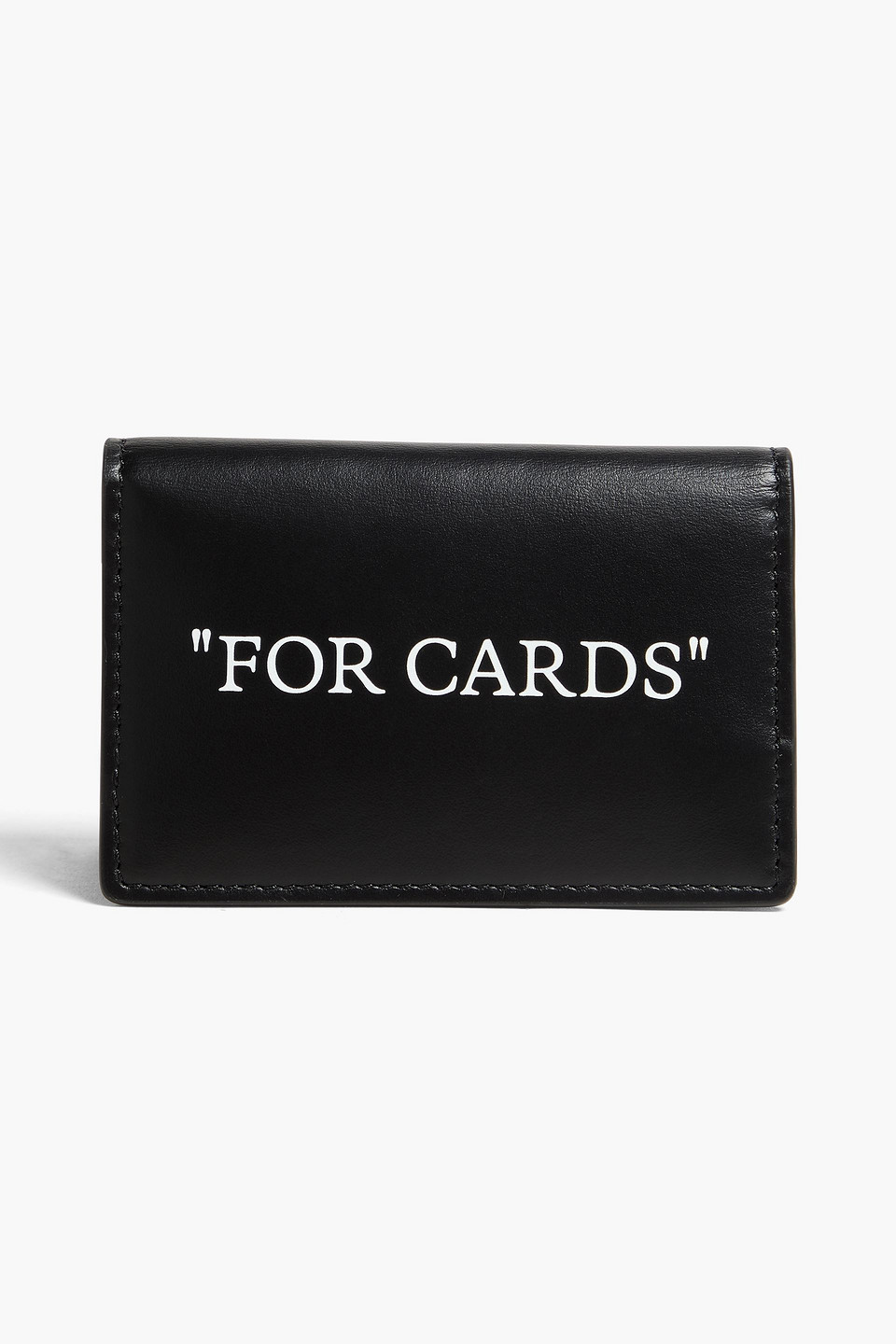 Off-white Printed Leather Cardholder In Black