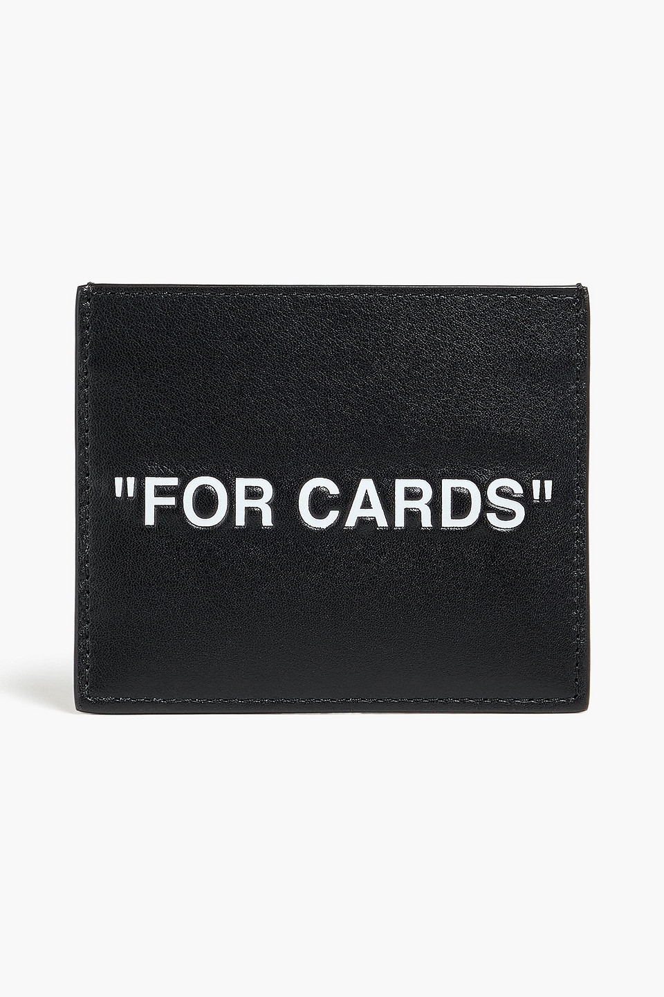 Off-white Printed Leather Cardholder In Black